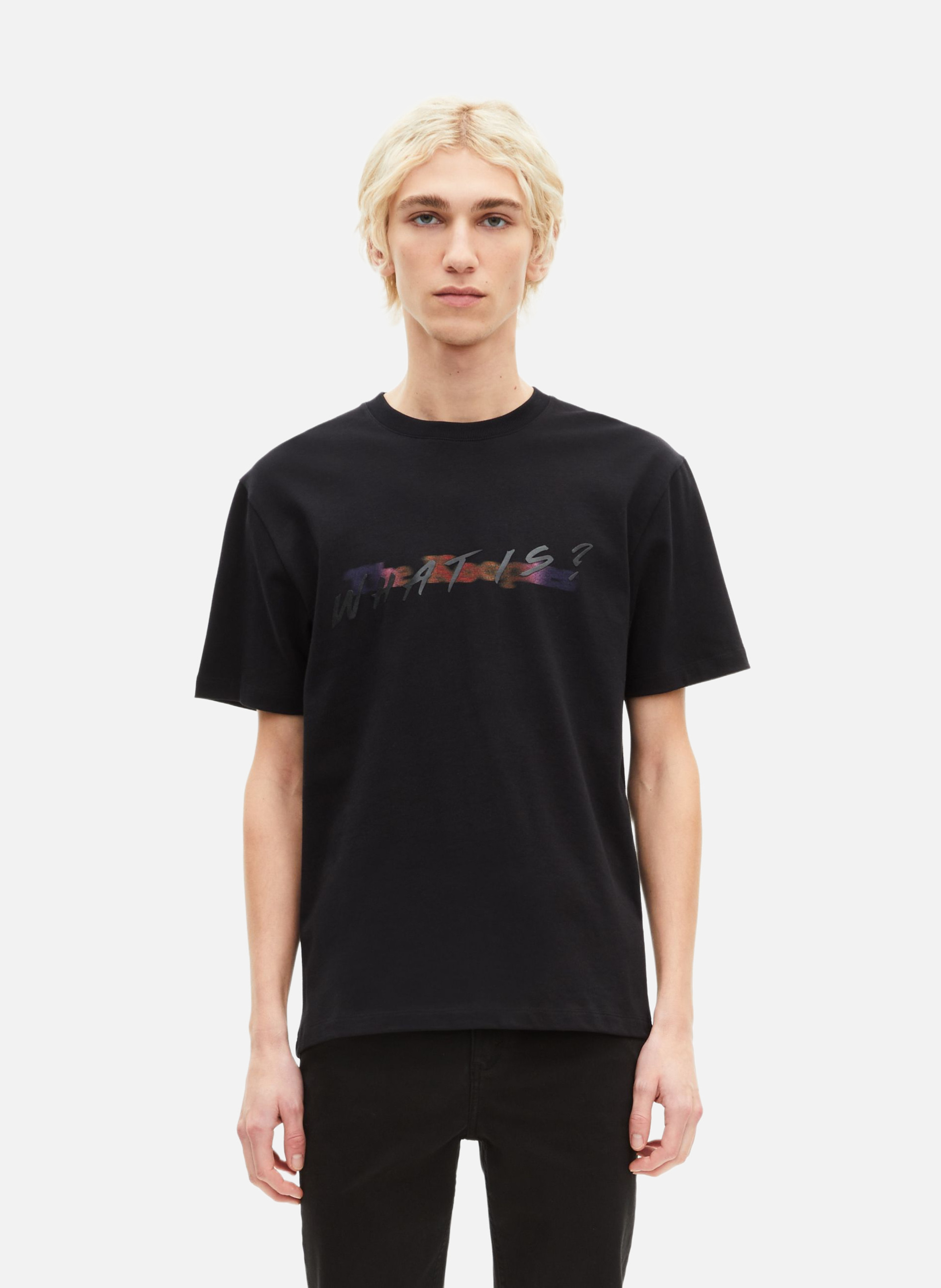 T-shirt with multicolored logo THE KOOPLES Black