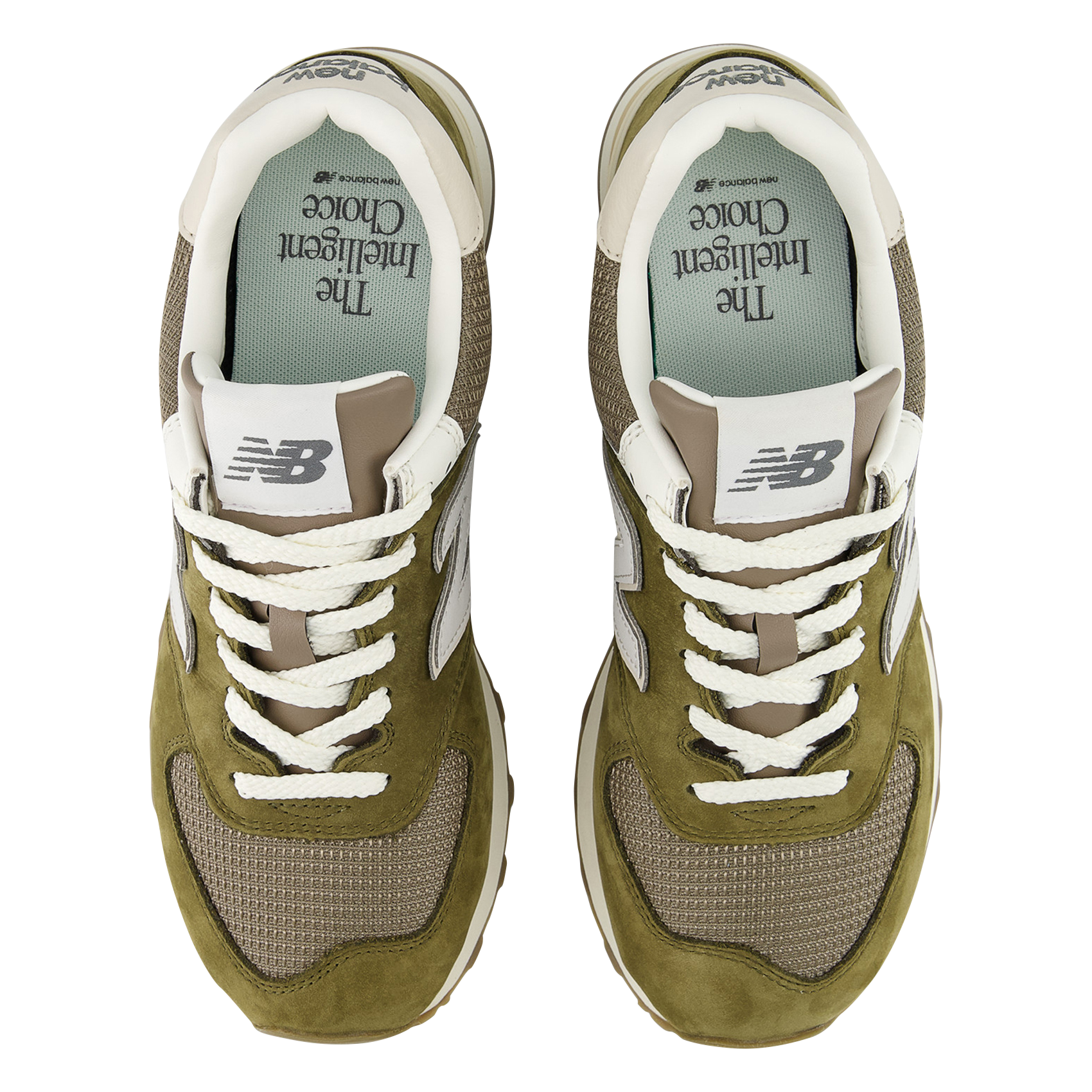 Low-top leather mix sneakers NEW BALANCE Green