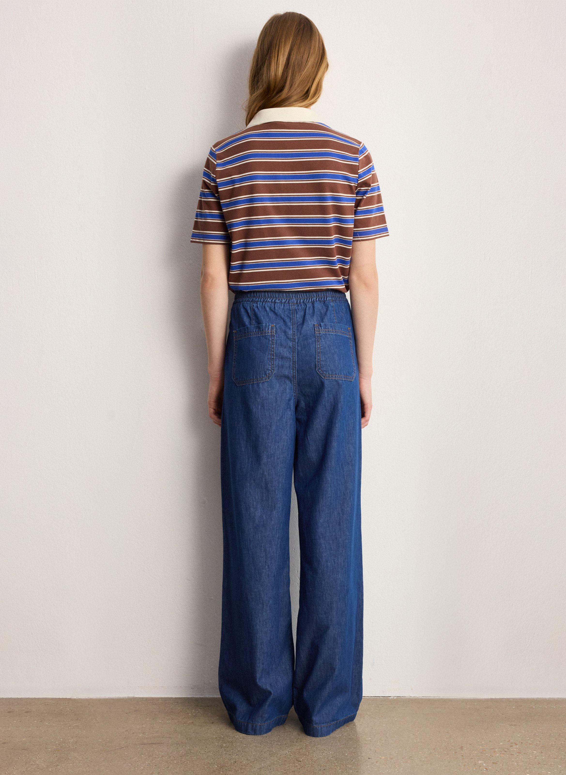 Katoenen straight fit pantalon PABLO Blauw