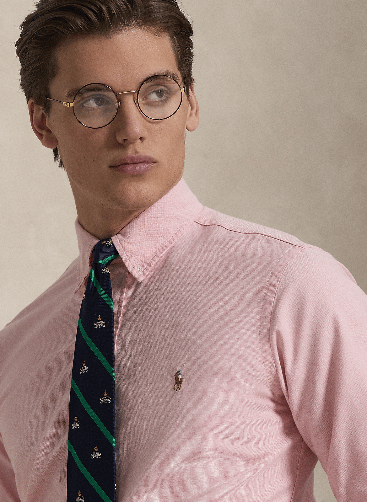 Chemise costom-fit en coton POLO RALPH LAUREN Rose