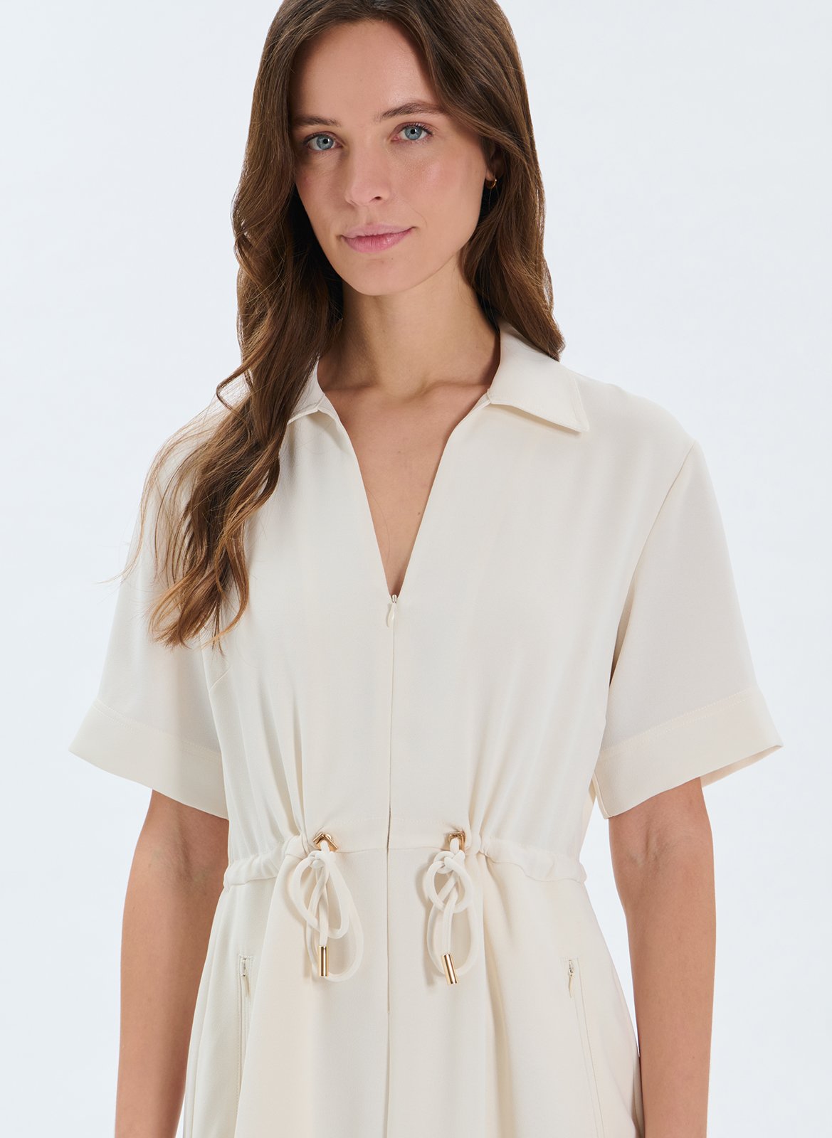 Fitted long dress White