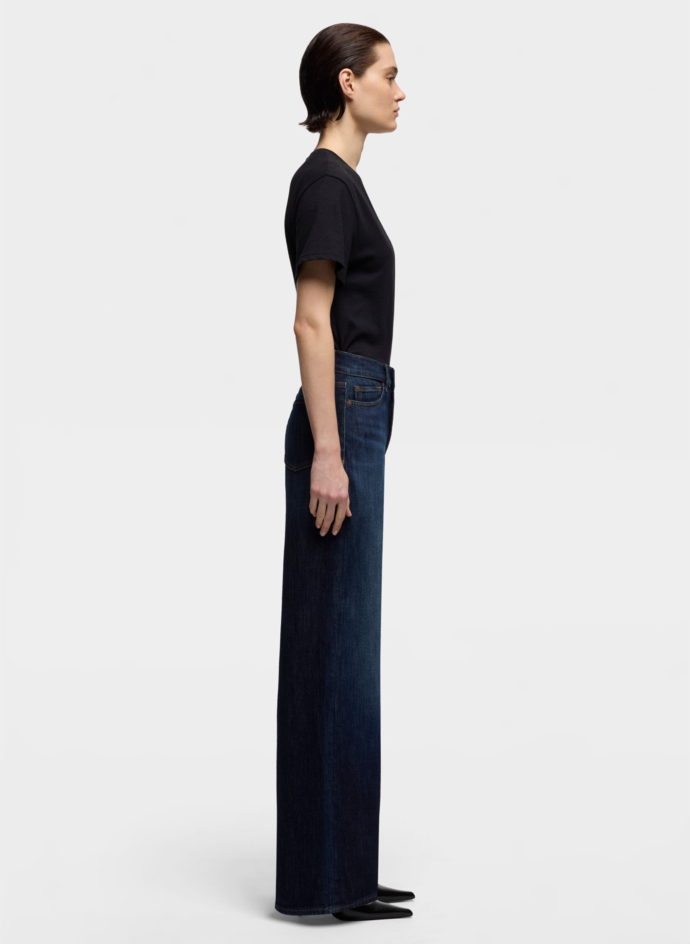 Weite High-Waist Flare-Jeans 7 FOR ALL MANKIND Blau