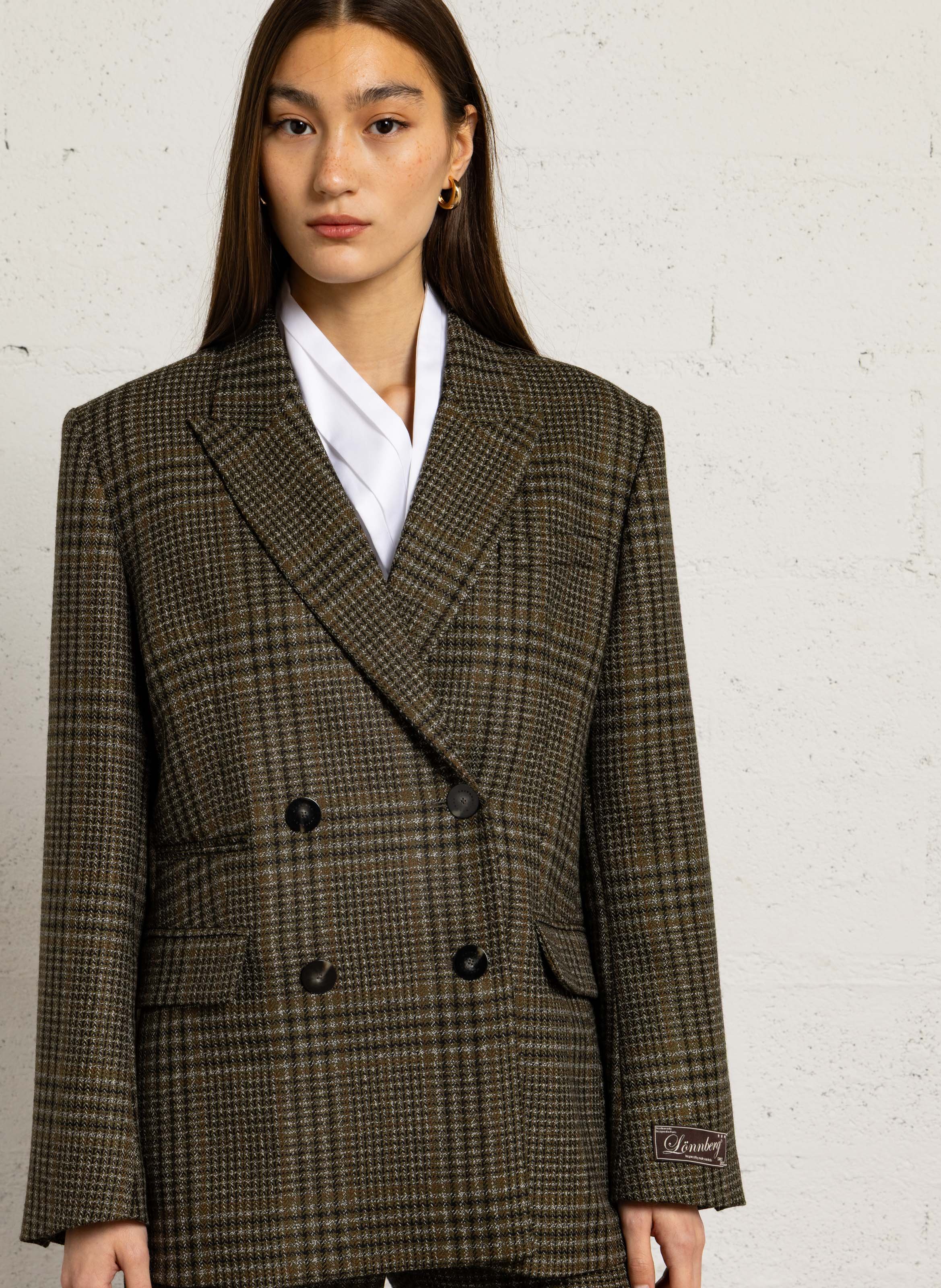 Gerade geschnittener Karo-Blazer MARGAUX LONNBERG Grun