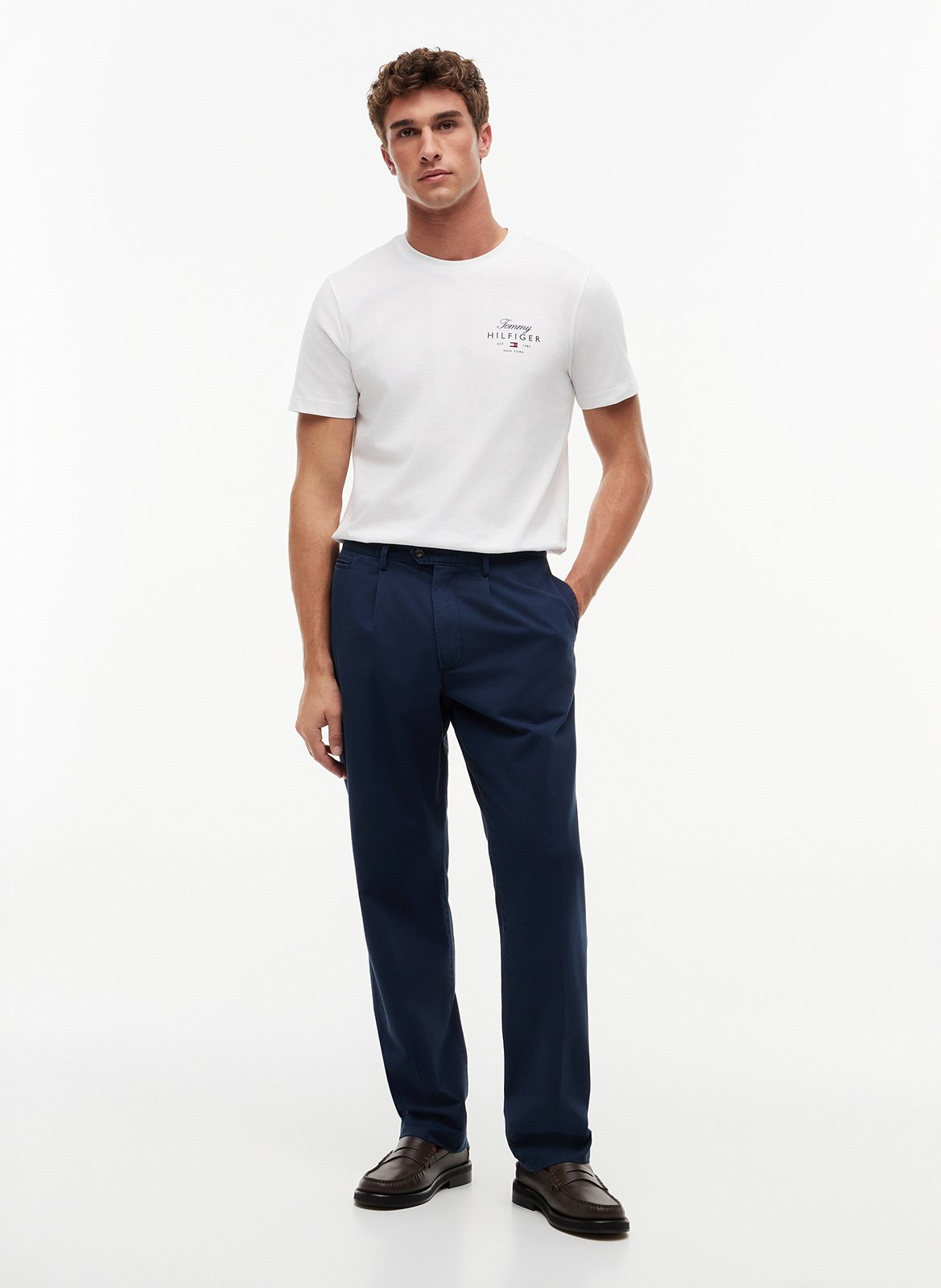 Baumwoll-Pullover mit Rundhalsausschnitt TOMMY HILFIGER Weiss