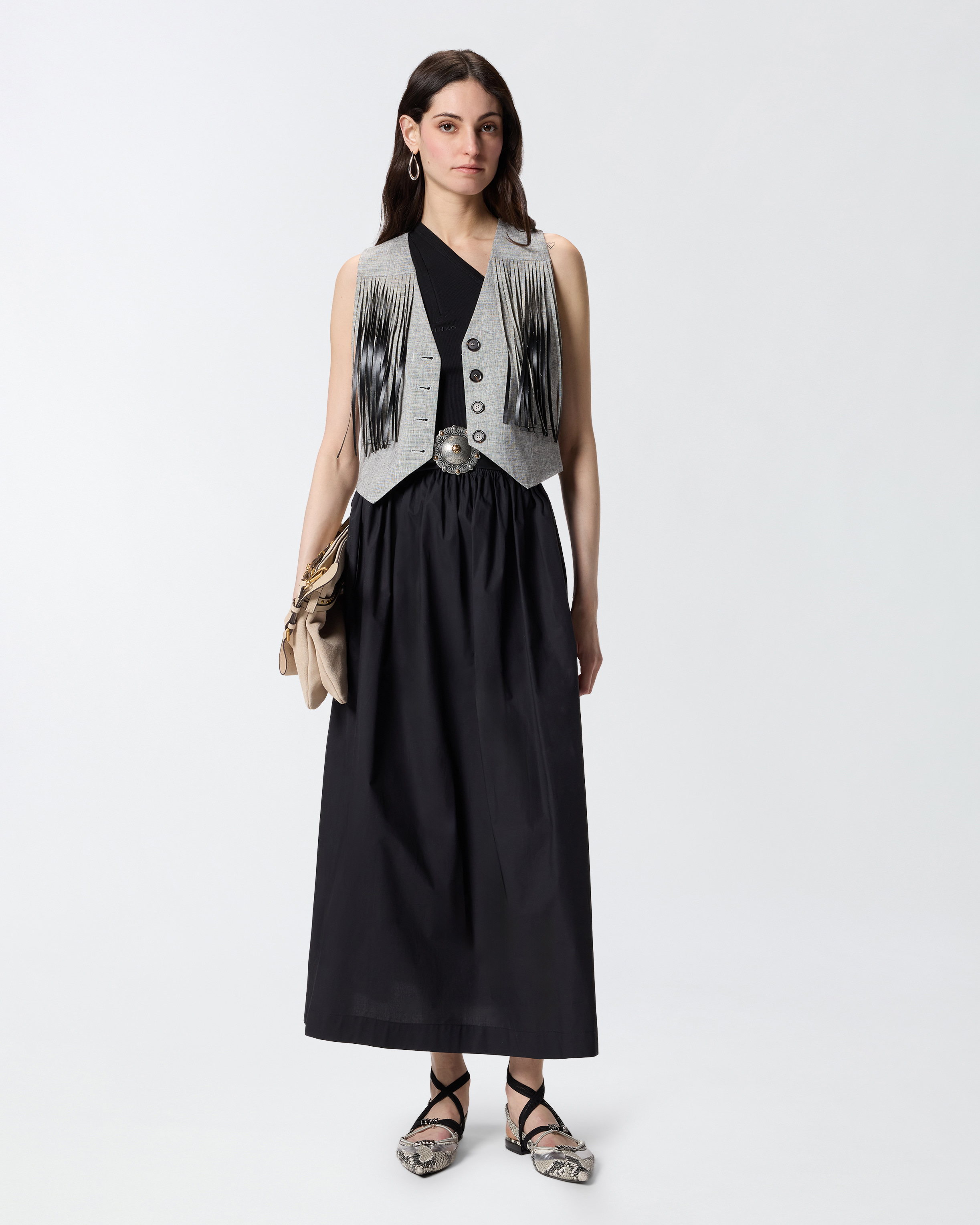 Jupe longue à taille élastiquée PINKO Noir