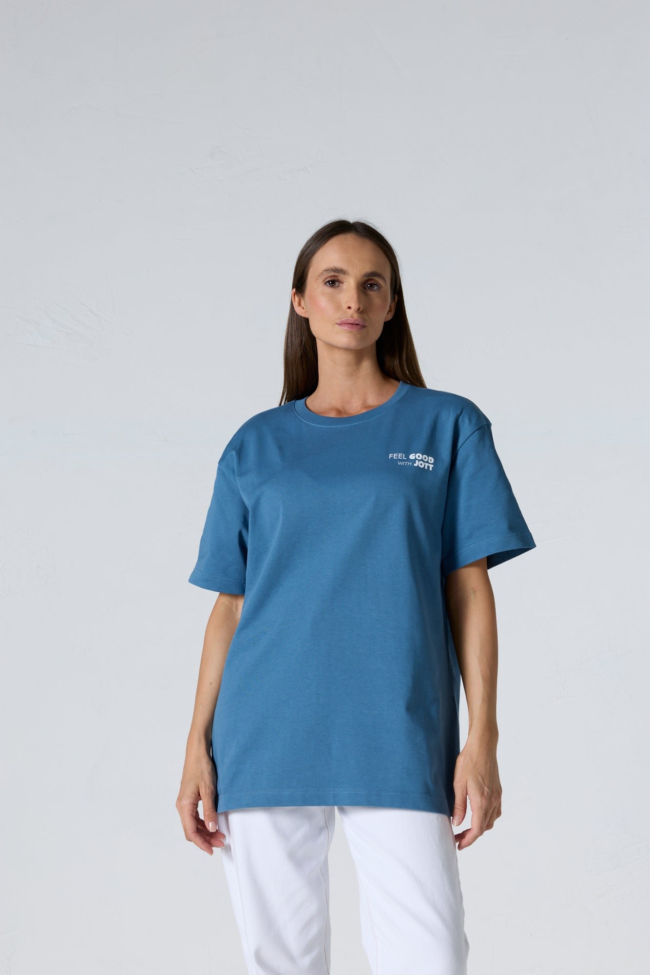 Round neck unisex printed kood t-shirt JOTT Blue