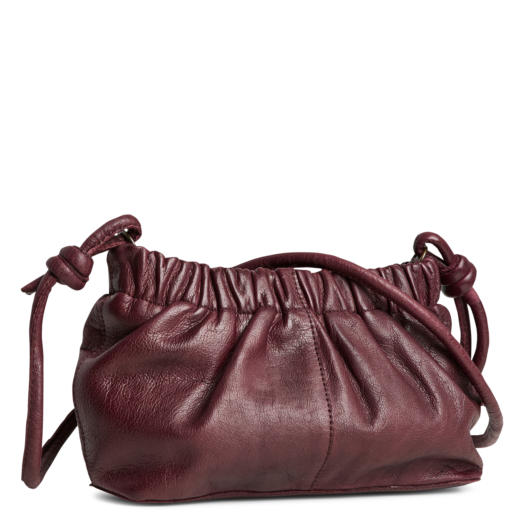 Leather shoulder bag PIECES Plums