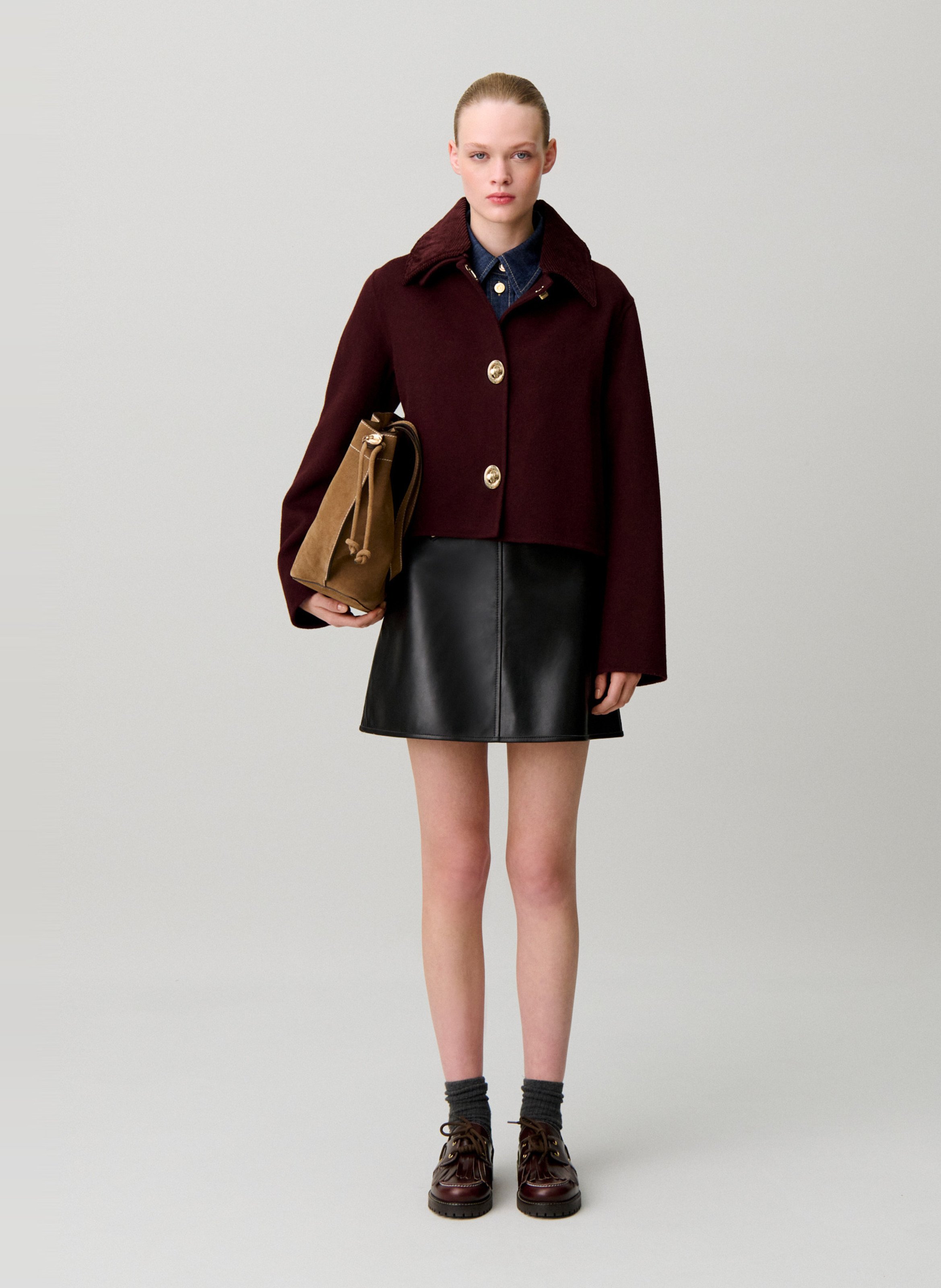 Veste courte en laine mélangée CLAUDIE PIERLOT Rouge
