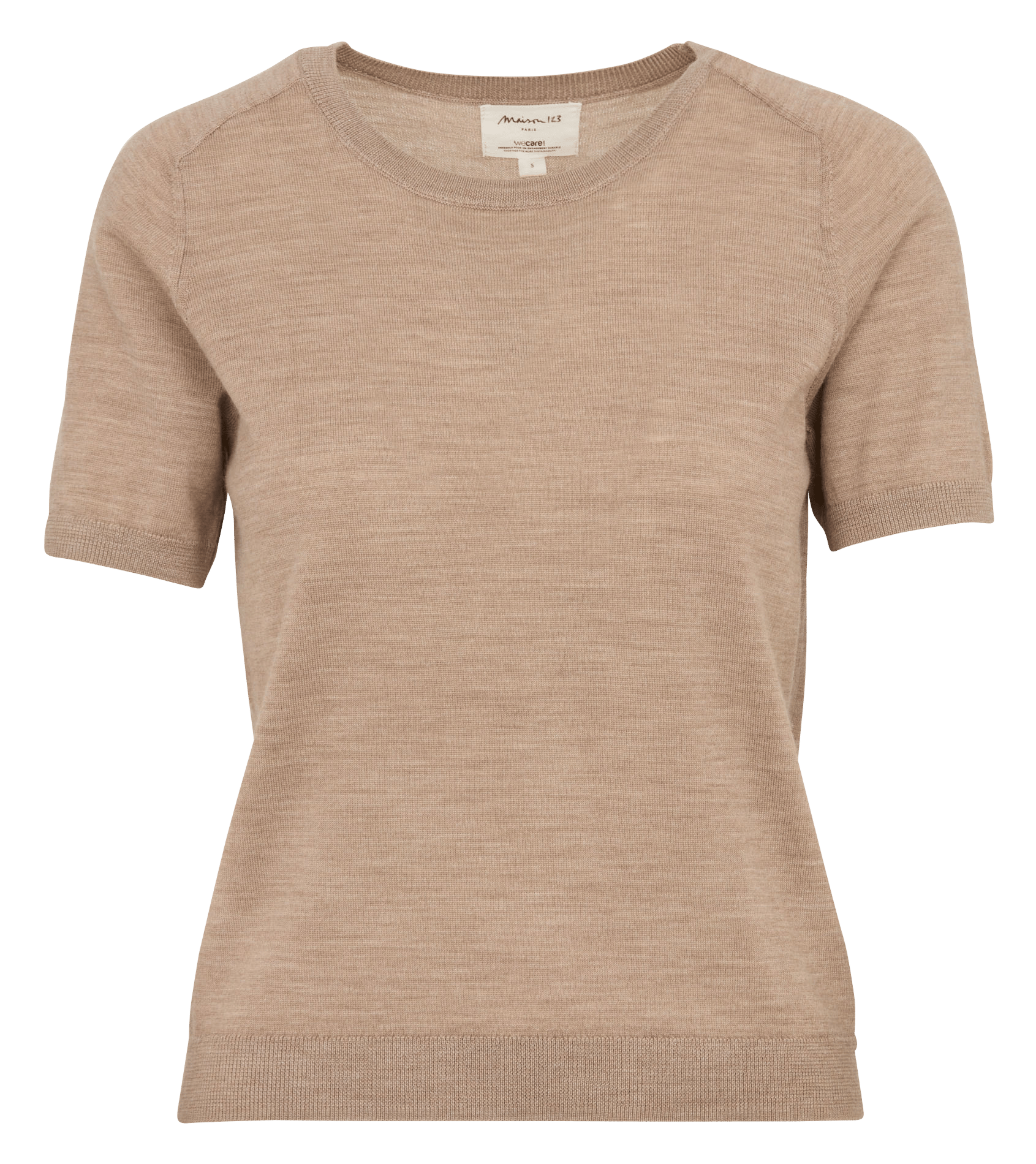 Top col rond en laine MAISON 123 Marron