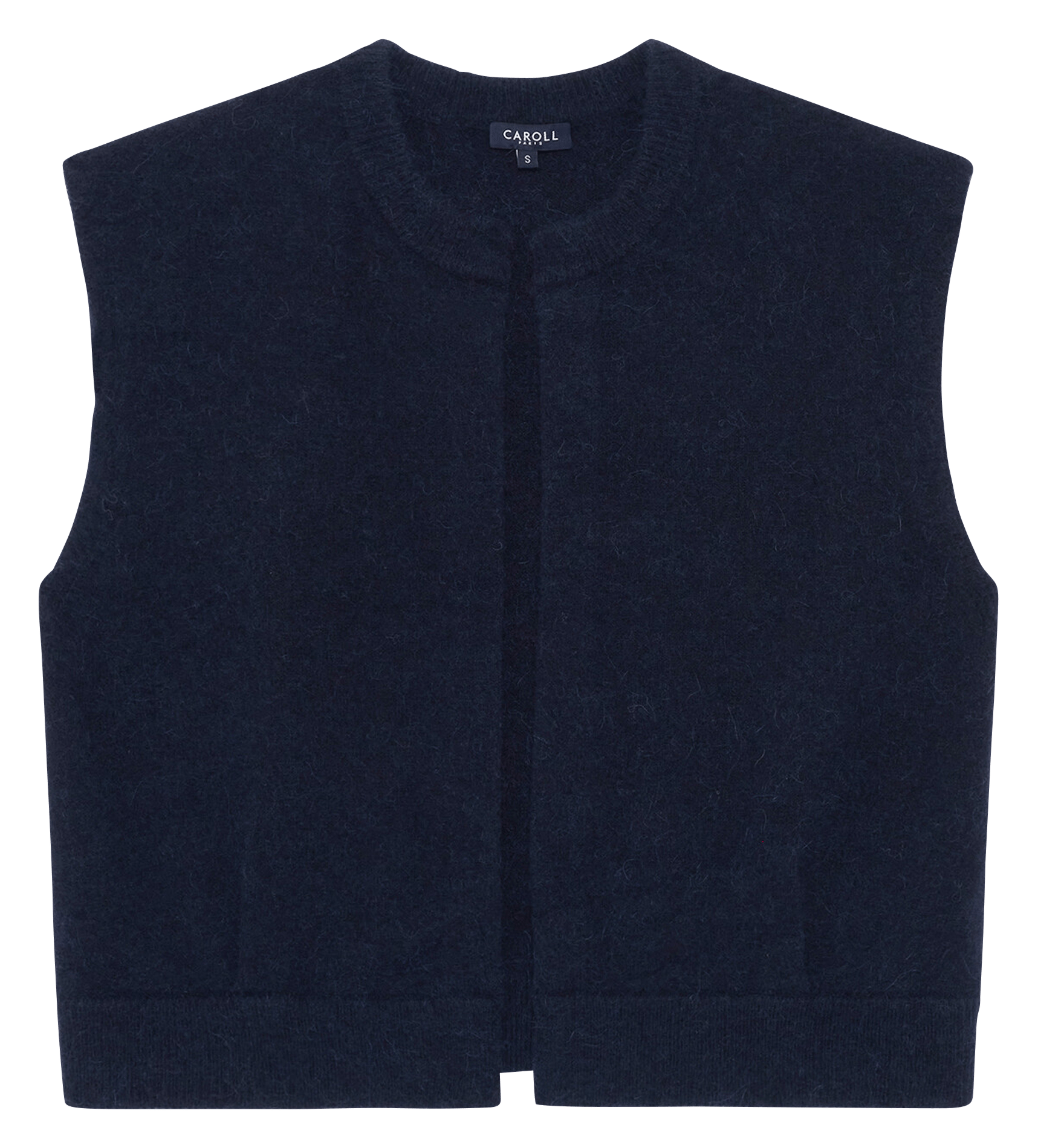 Gilet droit en laine mélangée CAROLL Bleu
