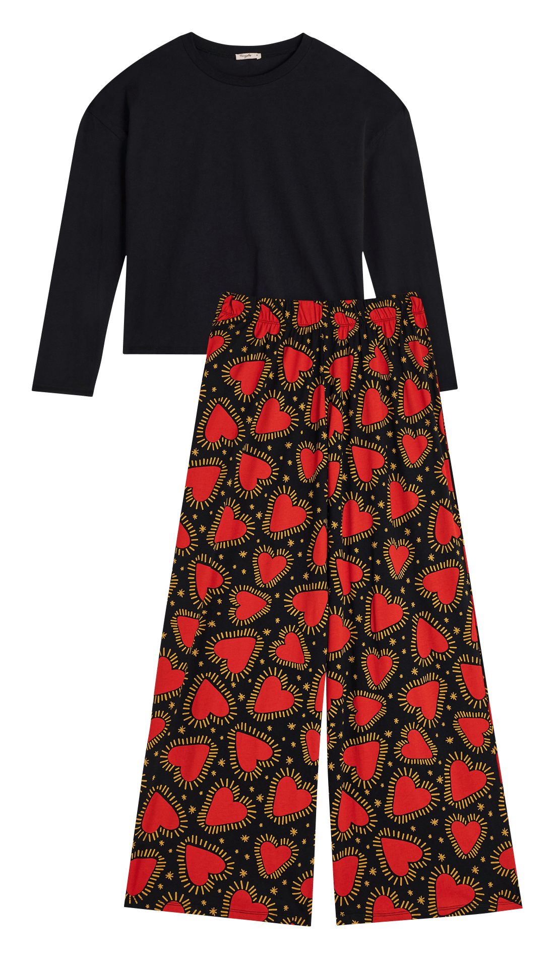 Ensemble de pyjama long ample imprimé WE ARE JOLIES Noir