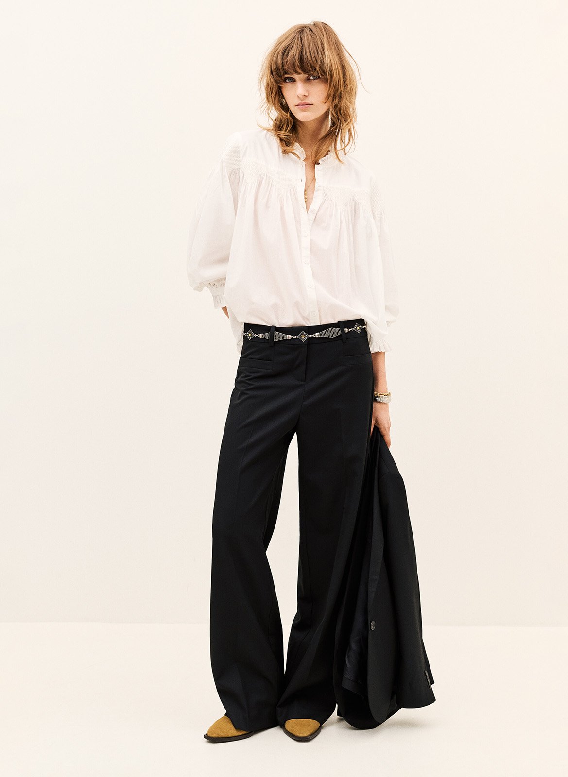 Pantalon tailleur droit uni BA&SH Noir