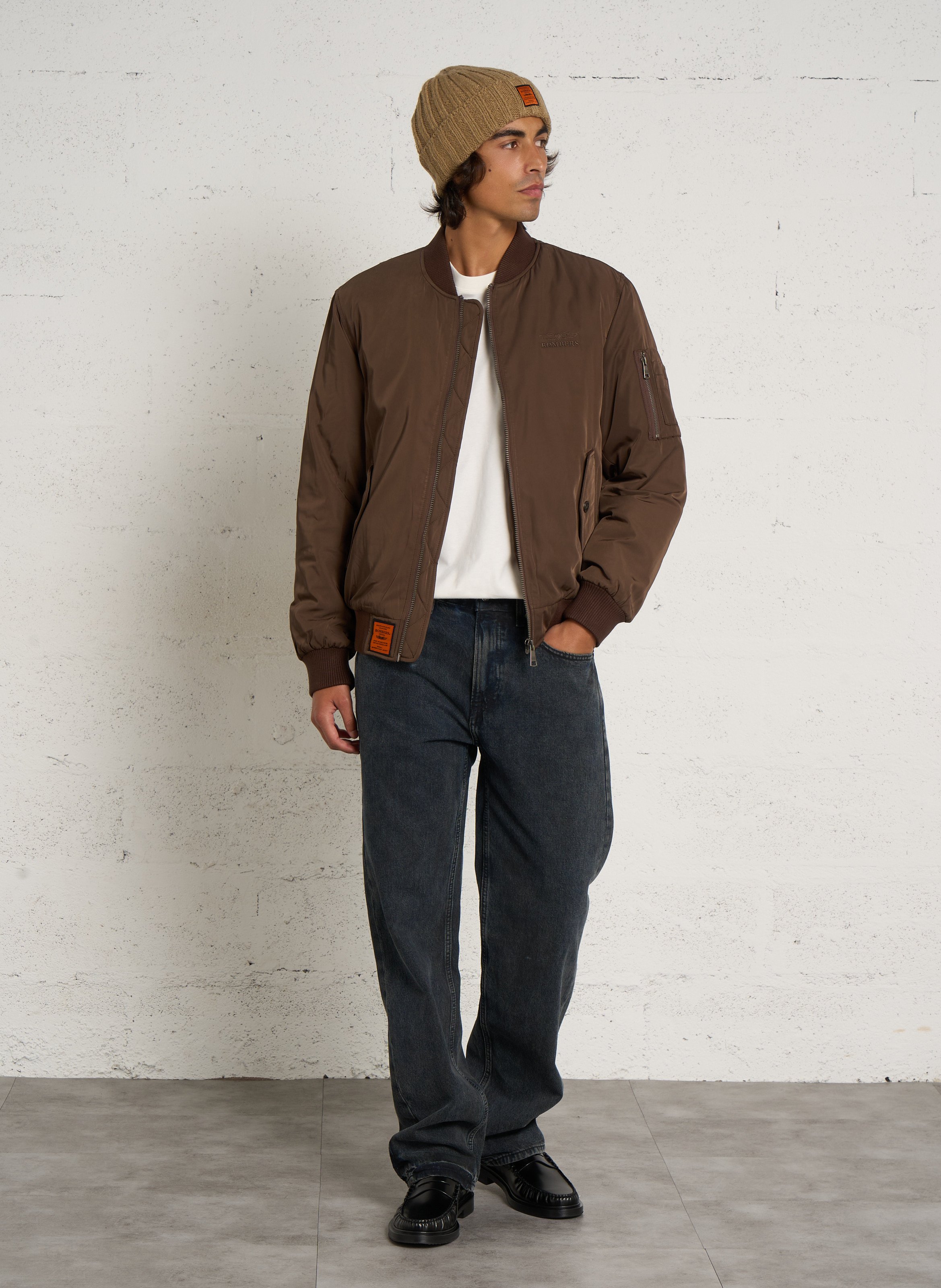 Frederic padded bomber jacket BOMBERS ORIGINAL Brown