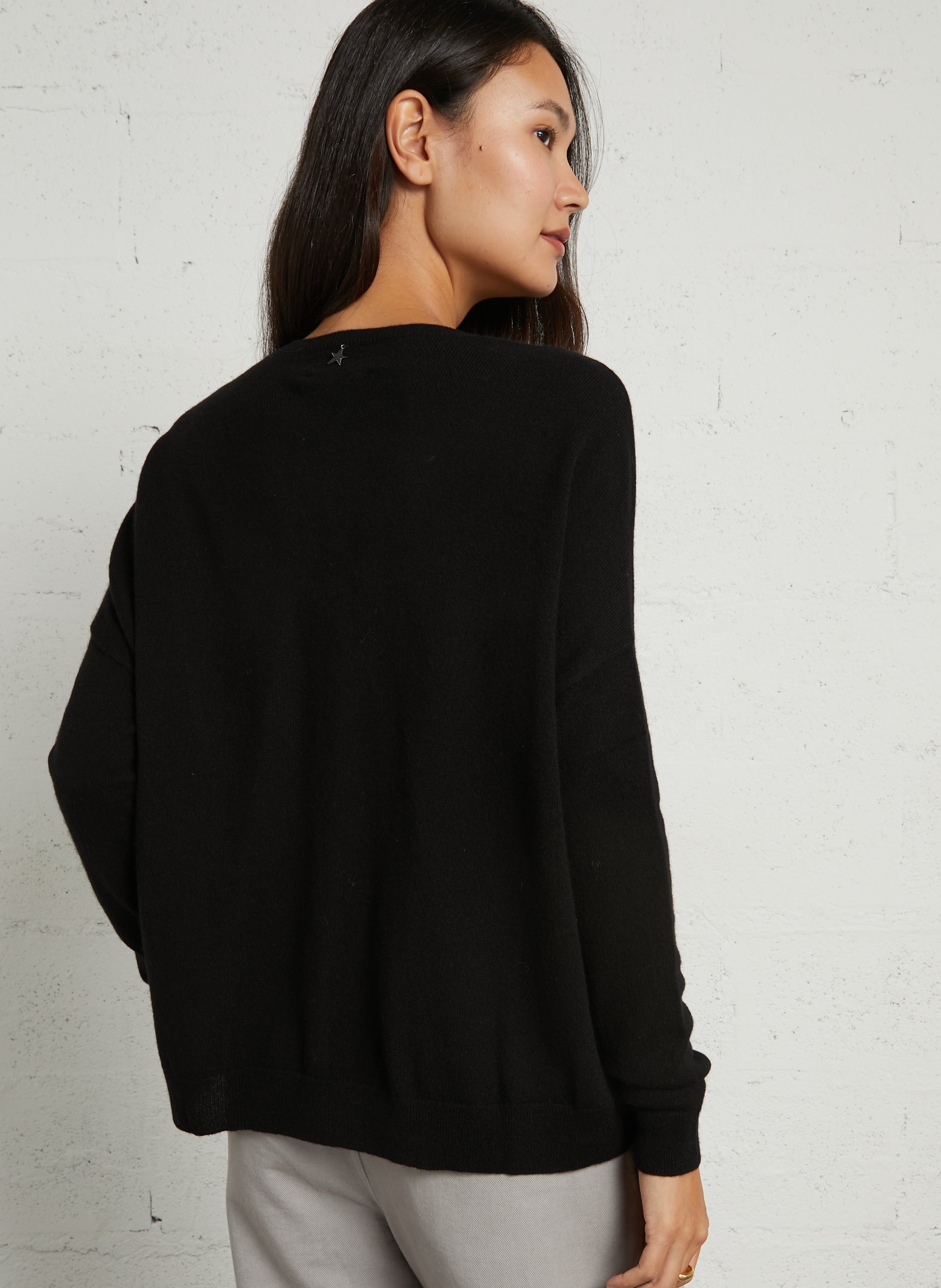 Weit geschnittener Kaschmirpullover SUD EXPRESS Schwarz