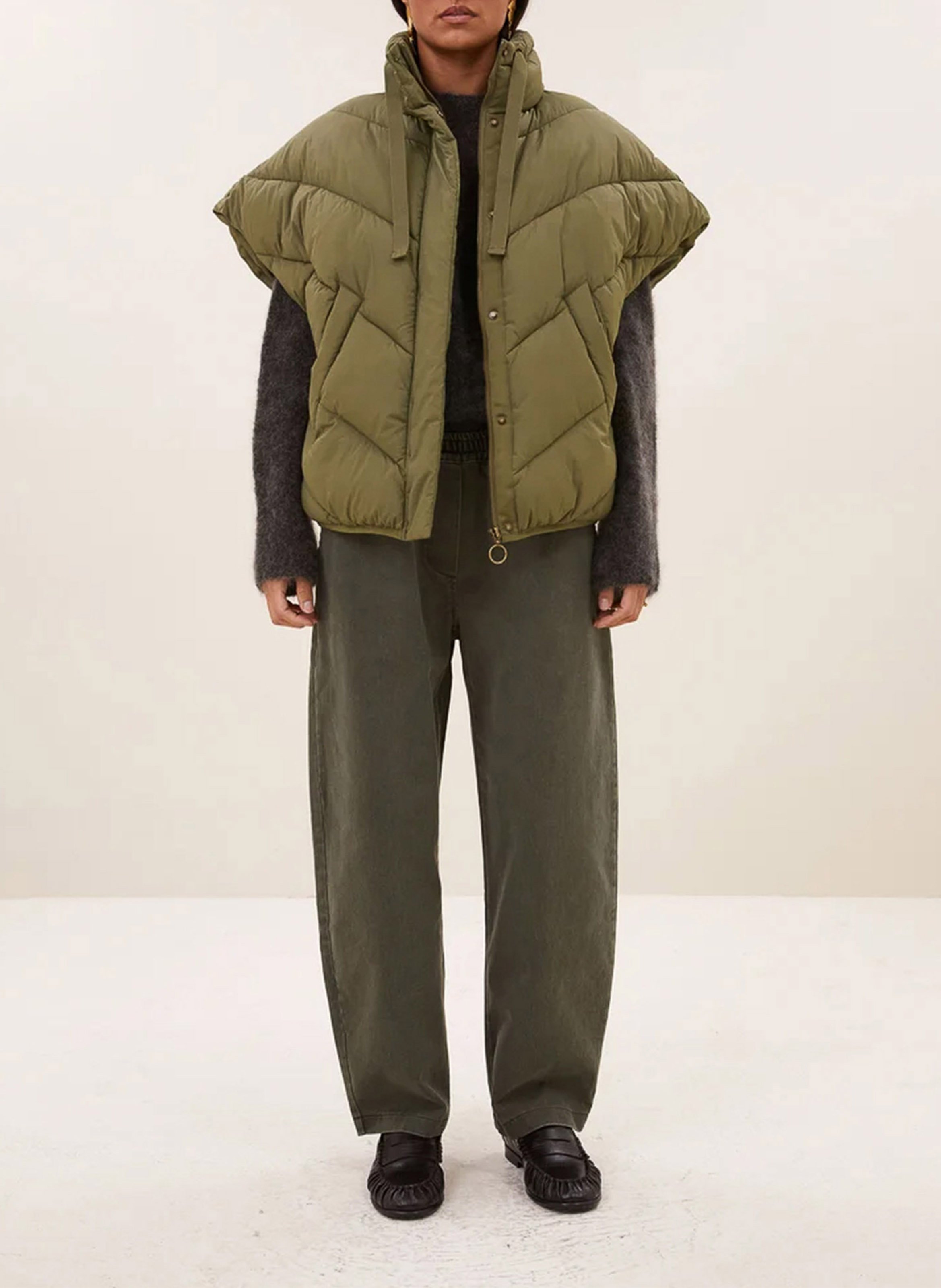 Doudoune oversize sans manche BY BAR Vert