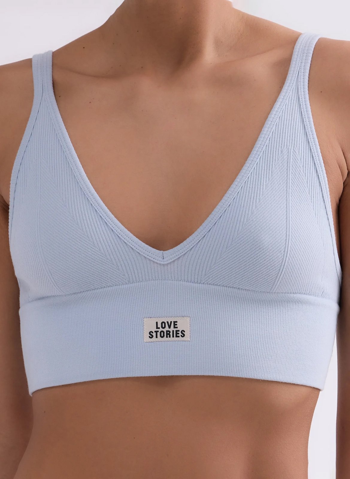 Bralette triangle en maille unie LOVE STORIES Bleu