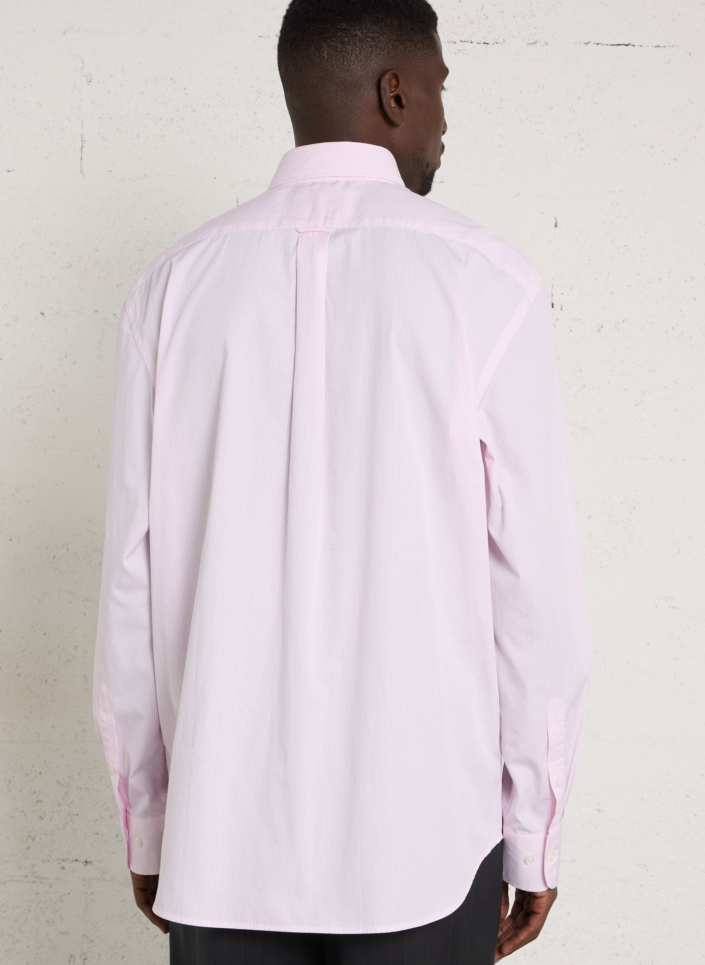 Chemise droite col américain rayée EDEN PARK Rose