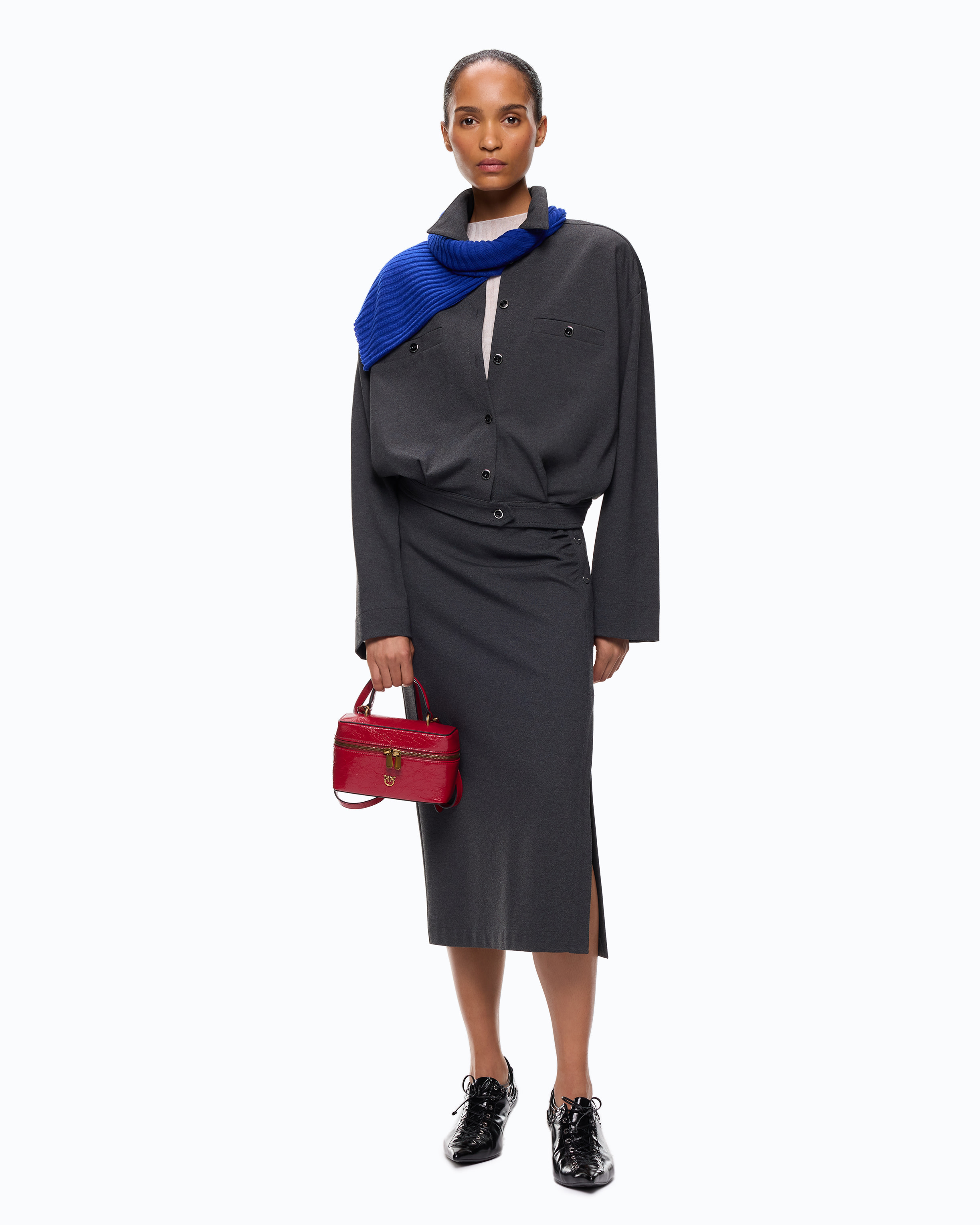 Surchemise fluide en maille roma PINKO Gris