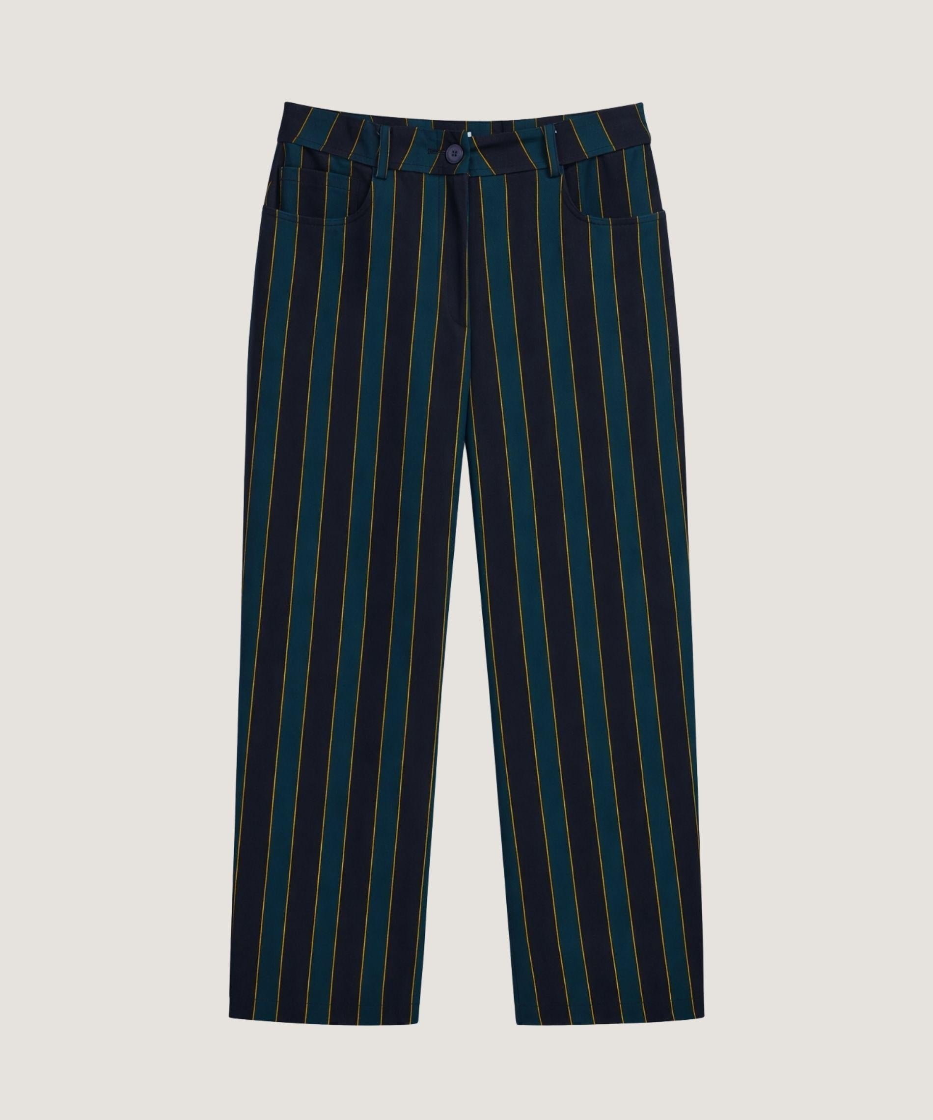 Straight-leg trousers in printed canvas RODIER Blue