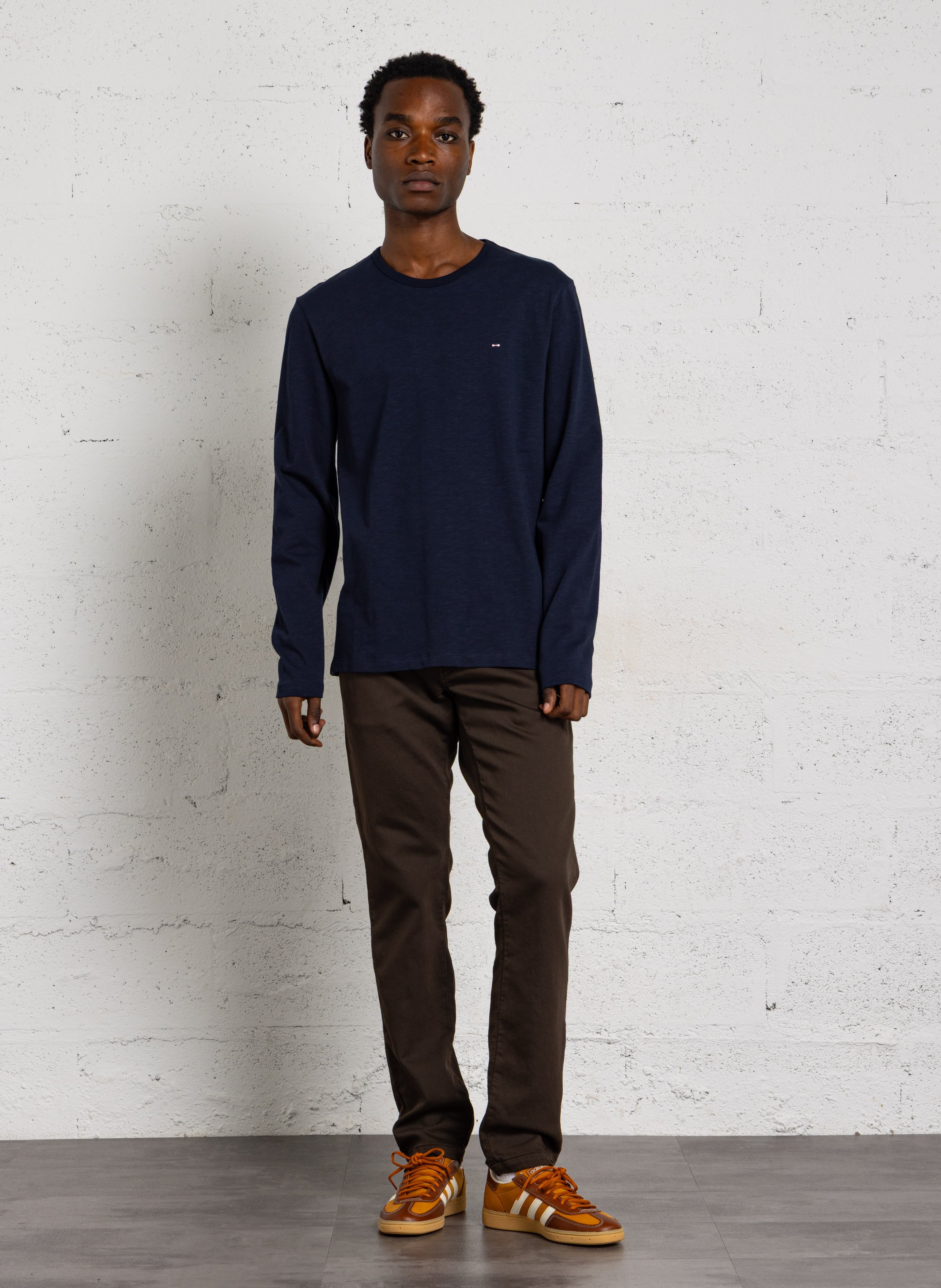 Tee-shirt droit col rond uni EDEN PARK Bleu
