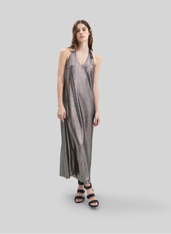 Robe midi col V dos nu Dore