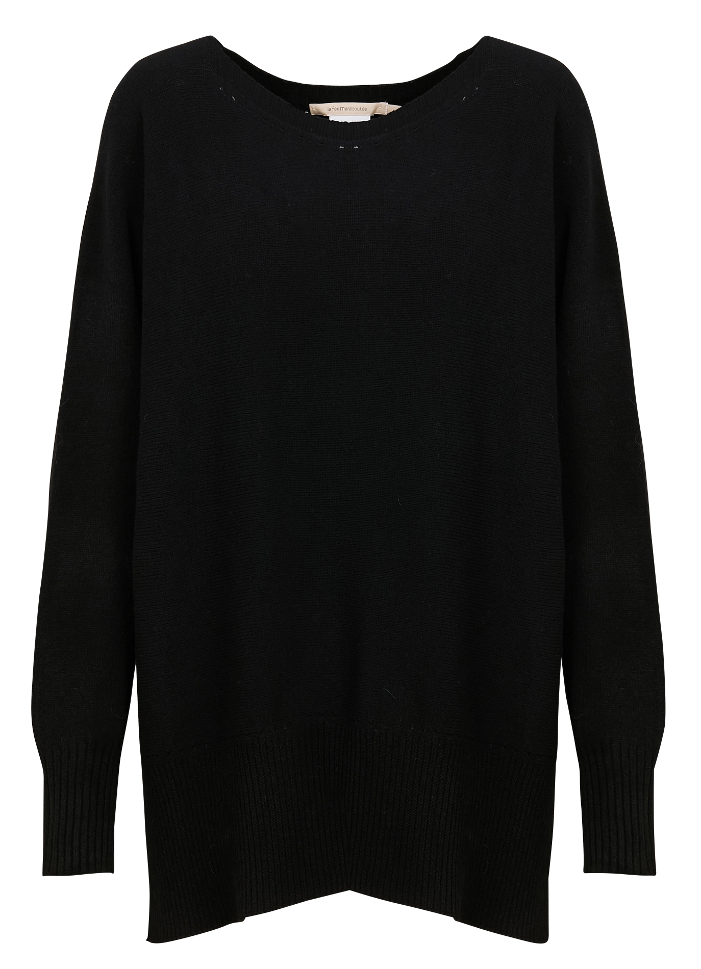 Loose-fit knit sweater with boat neck LA FEE MARABOUTEE Black