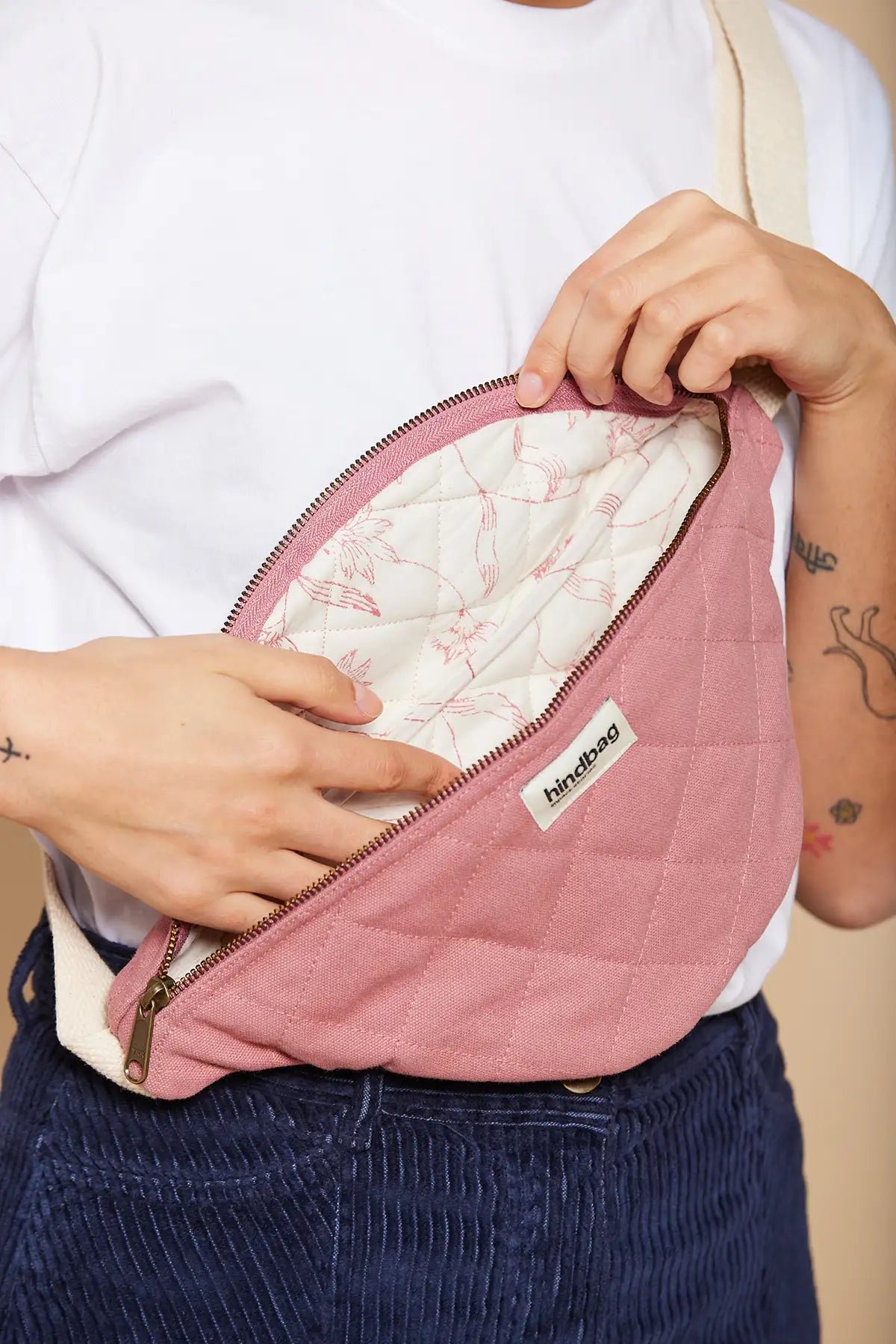 Cotton waist bag HINDBAG Pink
