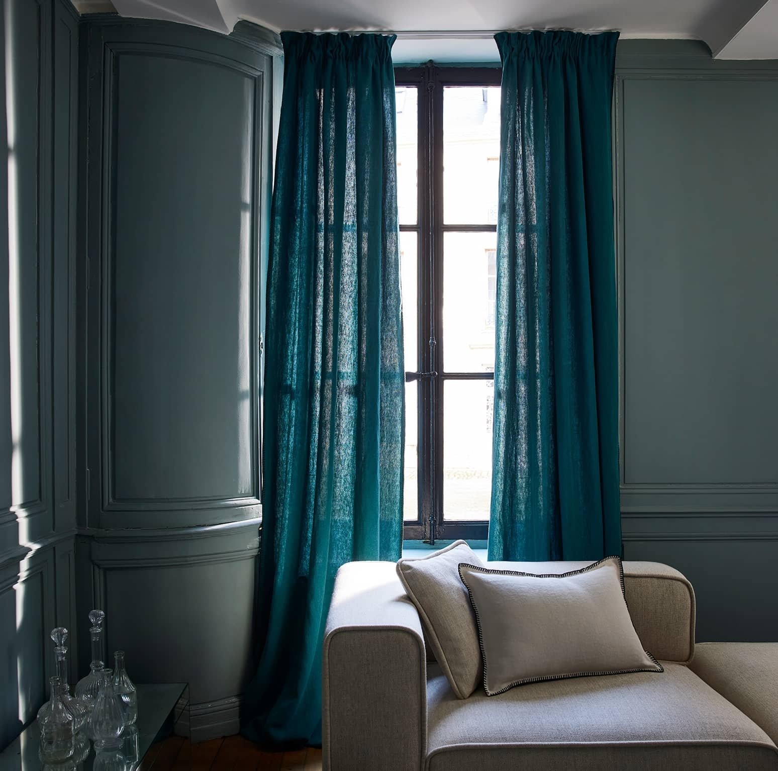 Pleated ribbon curtain NINO Lagon et feston noir