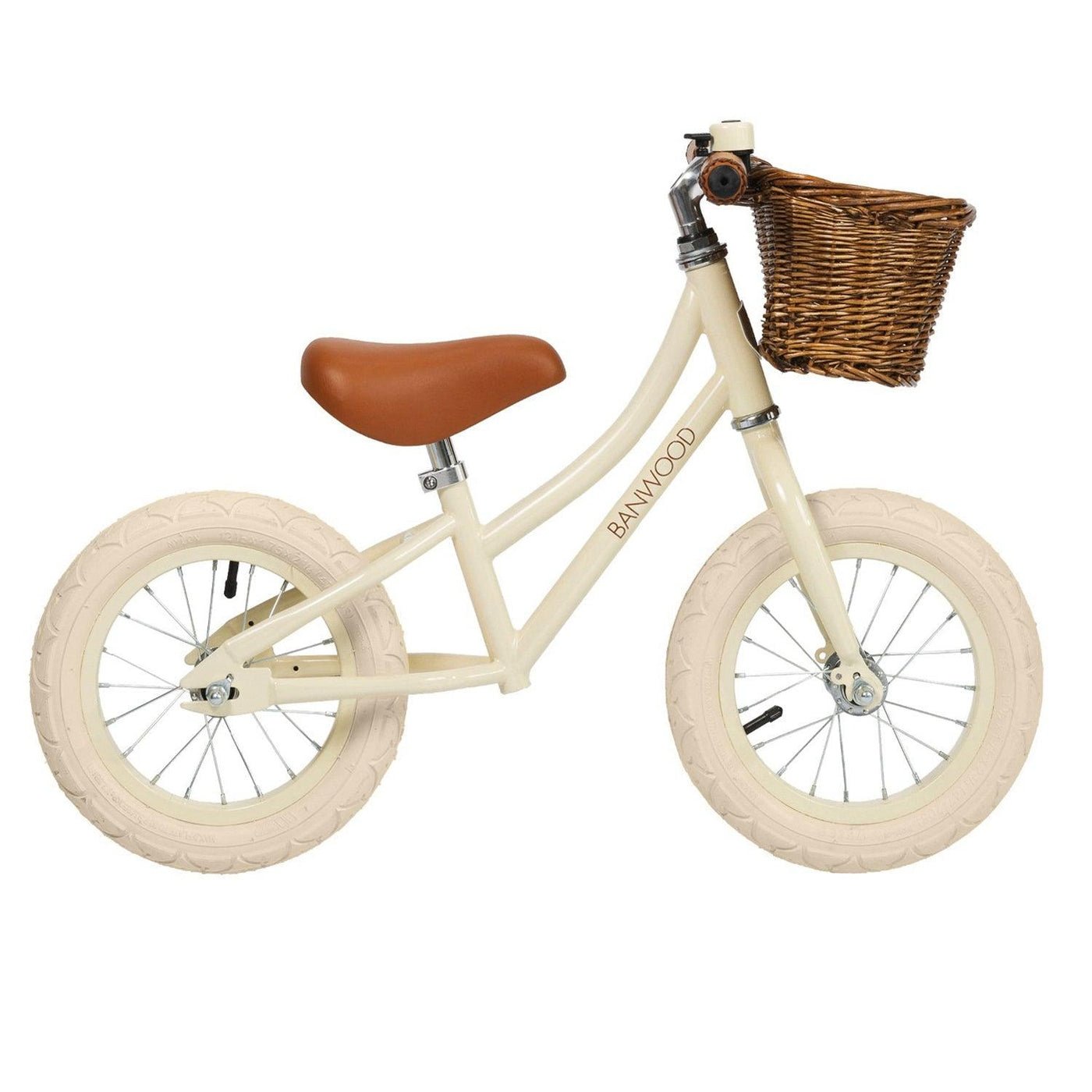 Cream steel balance bike cycling 3-5 years Banwood Beige