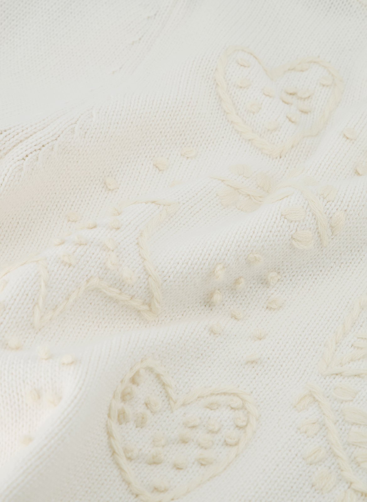 Trui met ronde hals en borduursel FABIENNE CHAPOT Wit