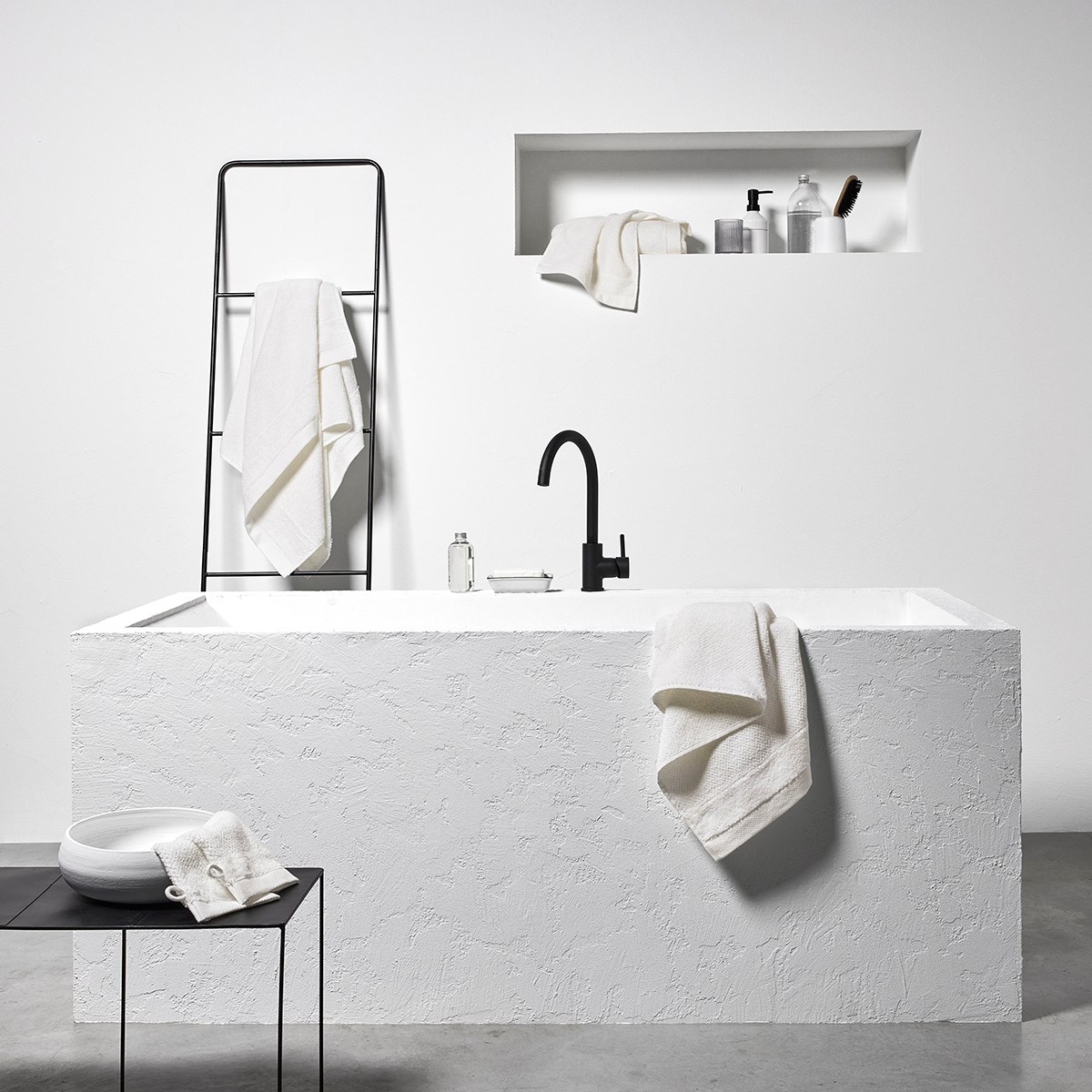 Plain cotton bath towel TODAY LINGE DE MAISON White