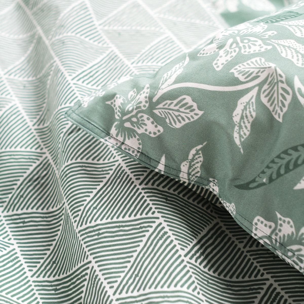 Printed cotton bed set TODAY LINGE DE MAISON Green