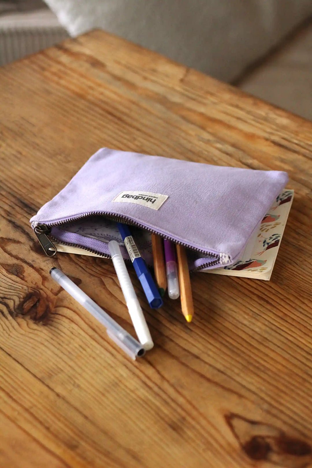 Cotton clutch bag HINDBAG Purple