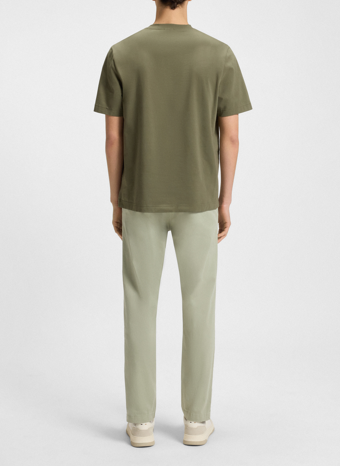 Basic cotton-mix T-shirt BOSS Khaki