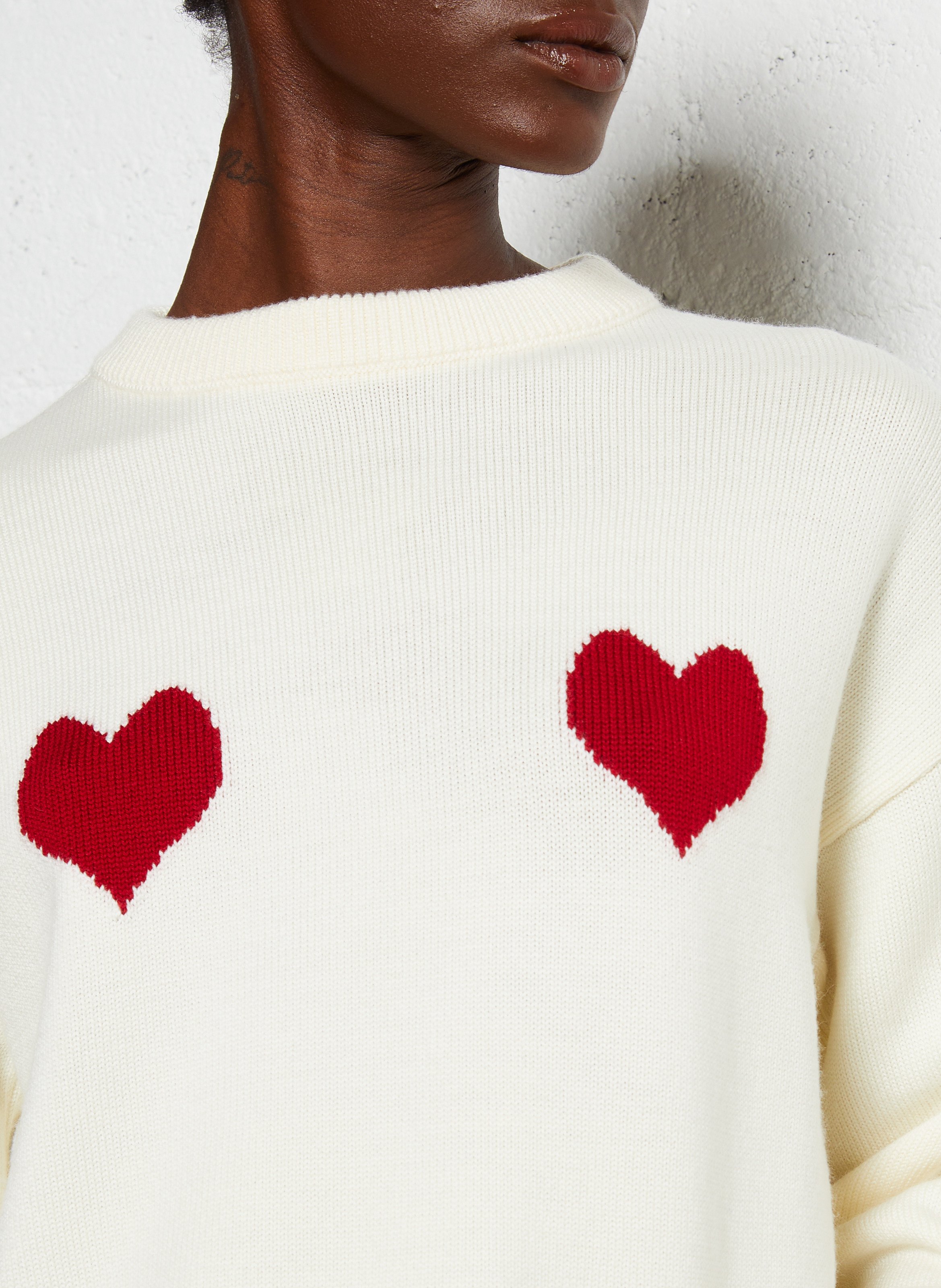 Gestreepte wollen trui ELISE CHALMIN Wit