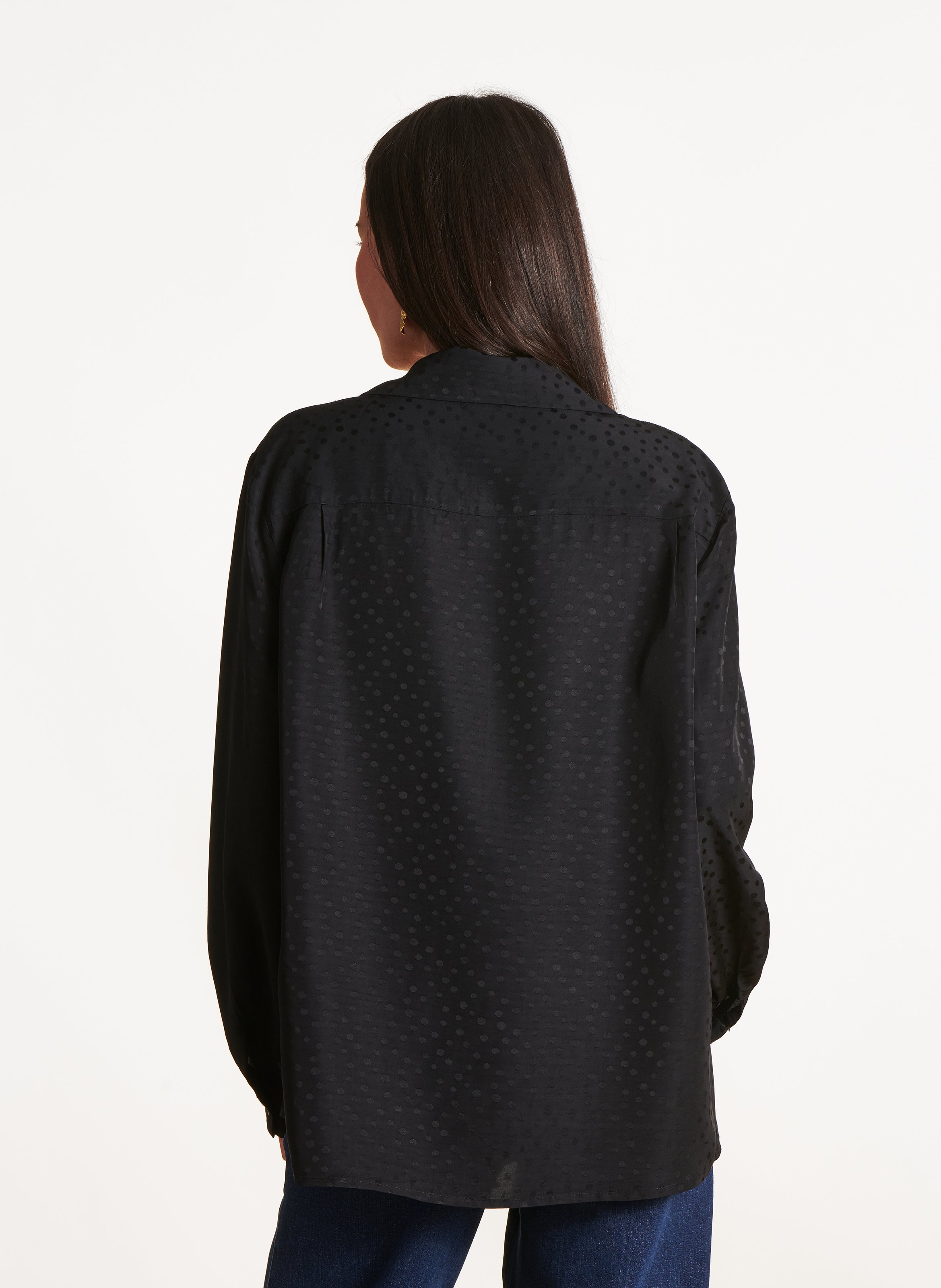 Loose-fit shirt with classic collar LA FEE MARABOUTEE Black