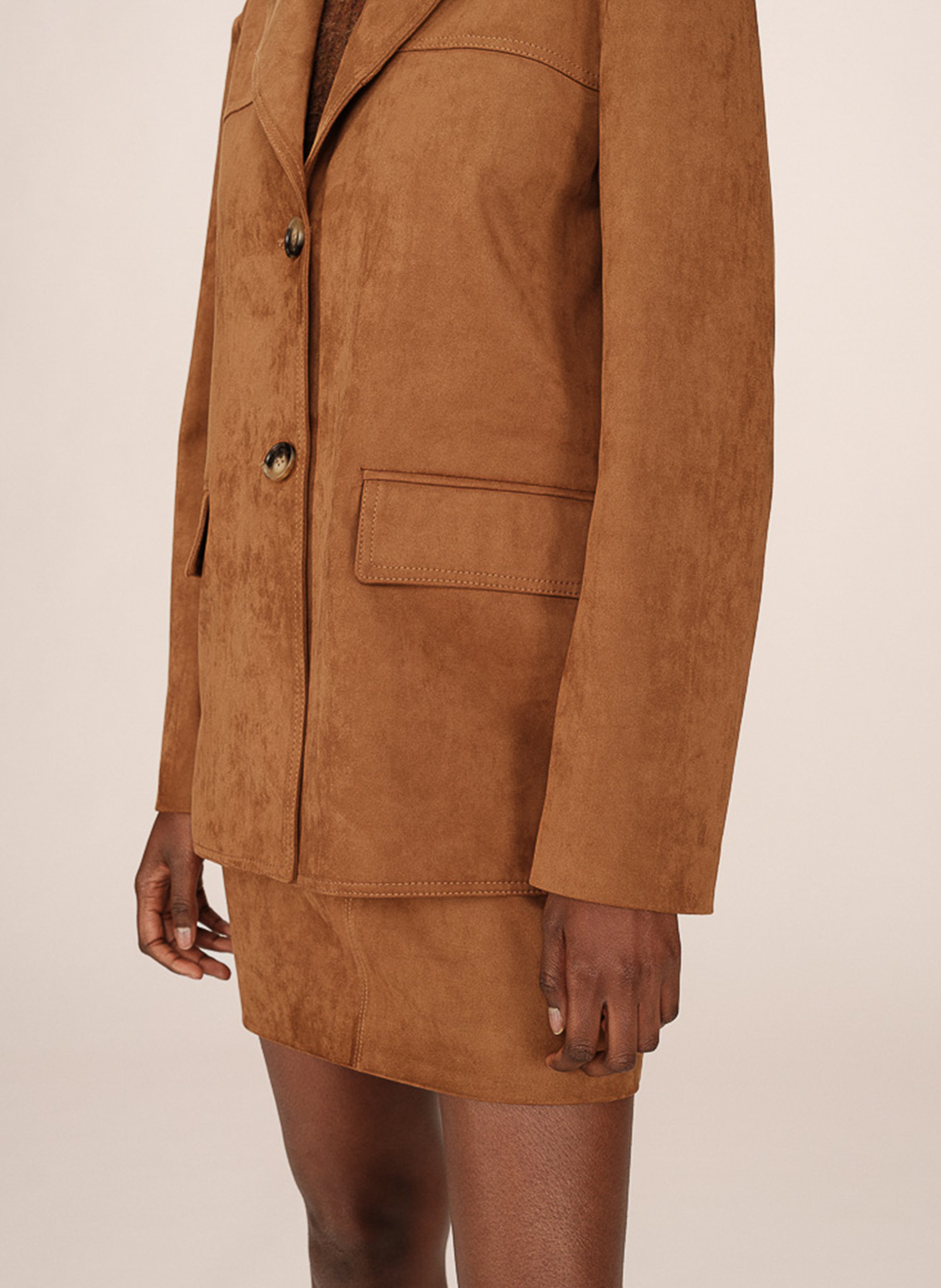 Cotton-blend cardigan with tailored collar GRACE ET MILA Brown