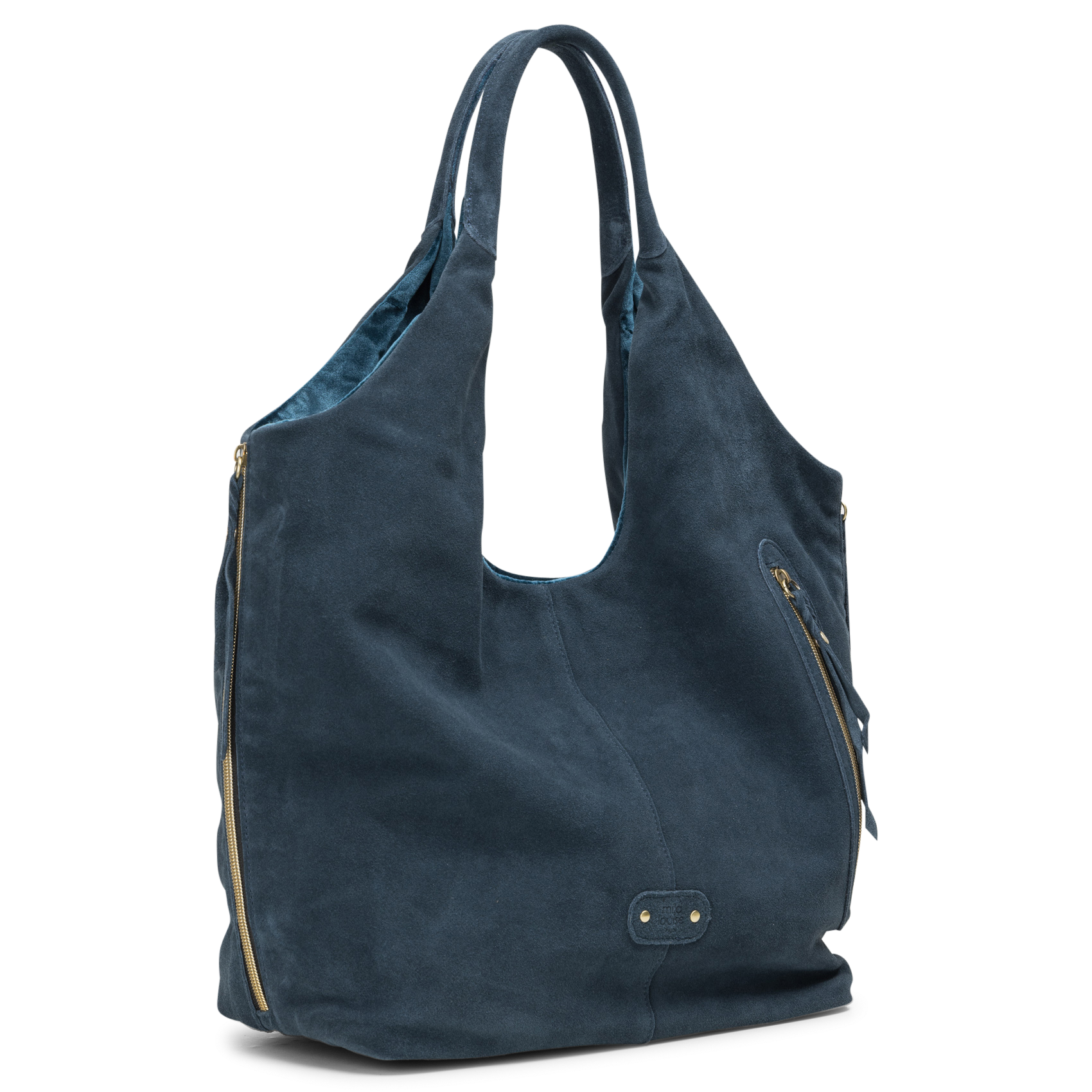 Grote leren shopper Quadrille MILA LOUISE Blauw
