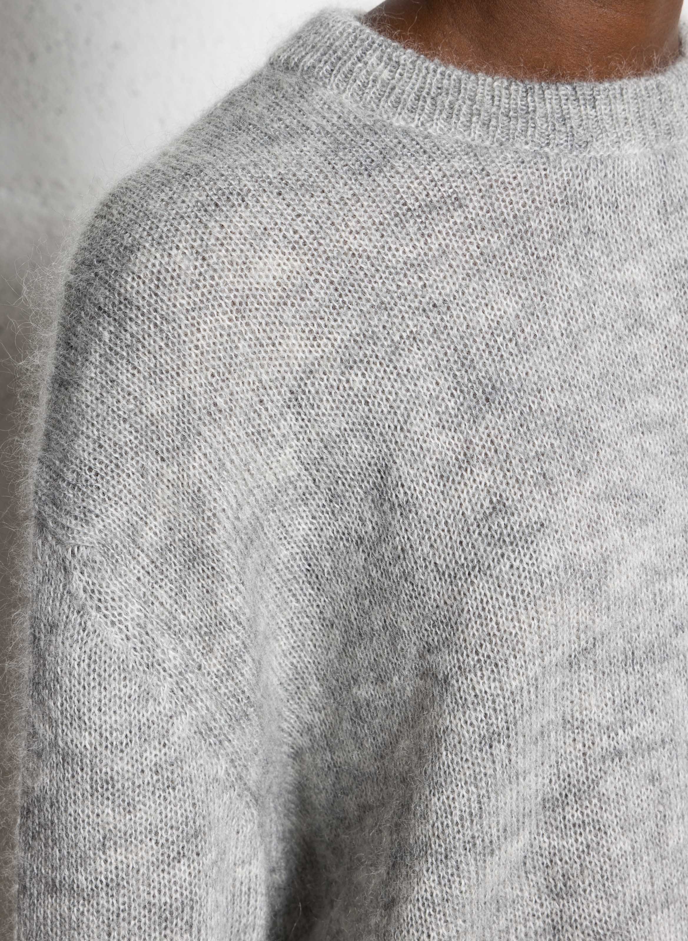 Weiter Rundhalspullover aus Mohair-Mix MASSCOB Silber