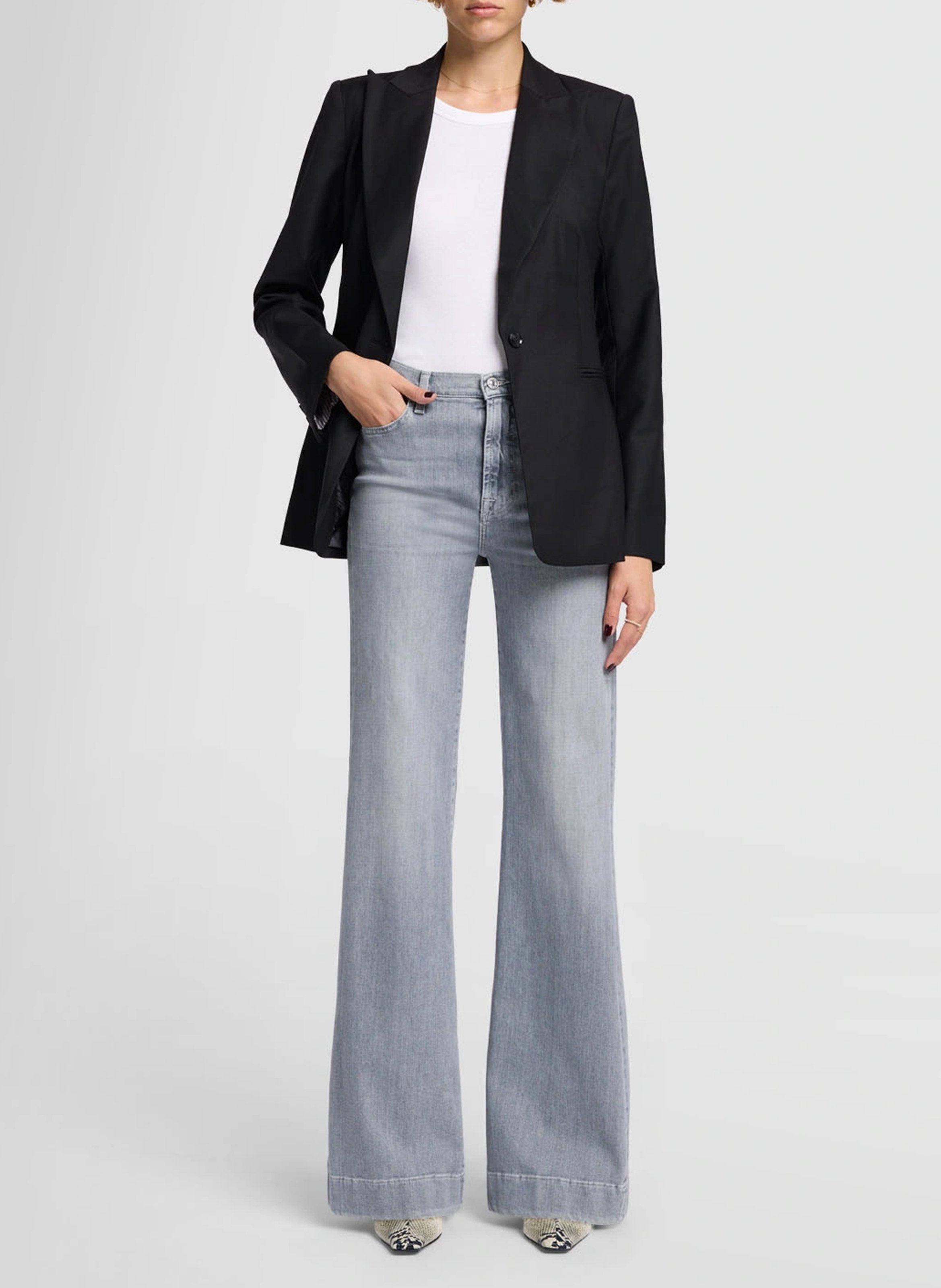 Flared jeans - katoenblend 7 FOR ALL MANKIND Grijs