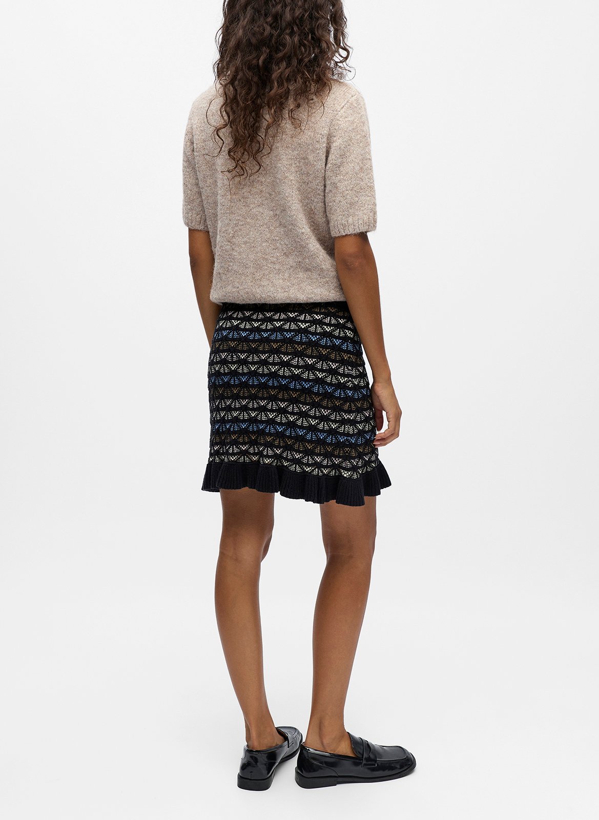 Rechte rok van biologisch katoen OBJECT Zwart