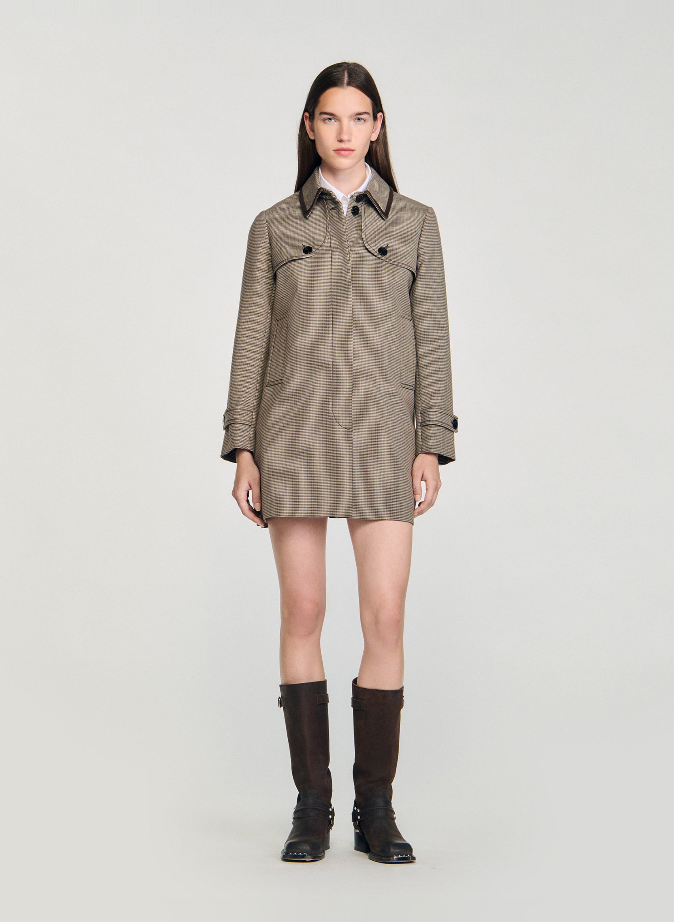 Trenchcoat met klassieke kraag SANDRO Bruin