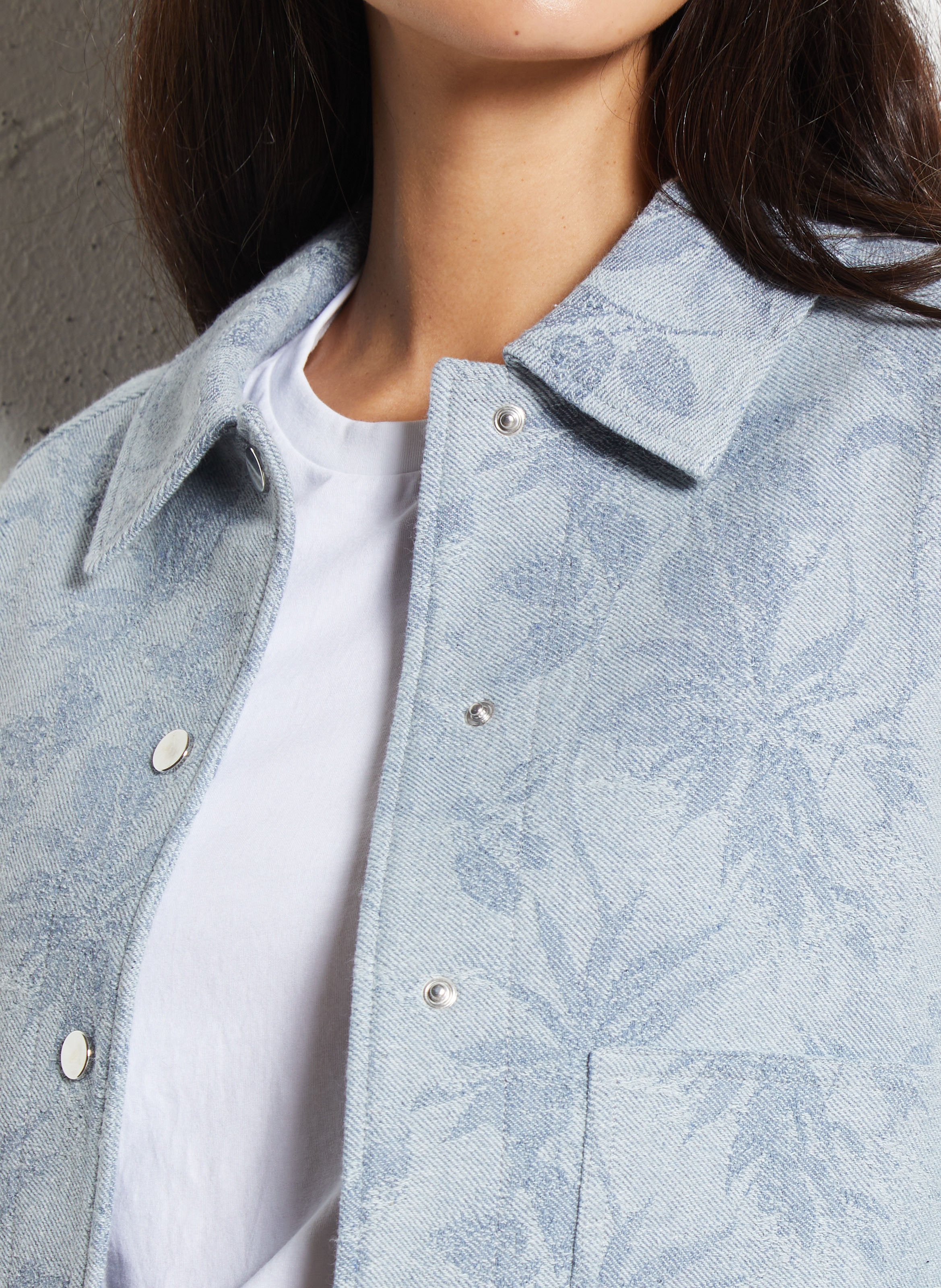 Veste col calssique en jacquard de coton MAISON 123 Bleu