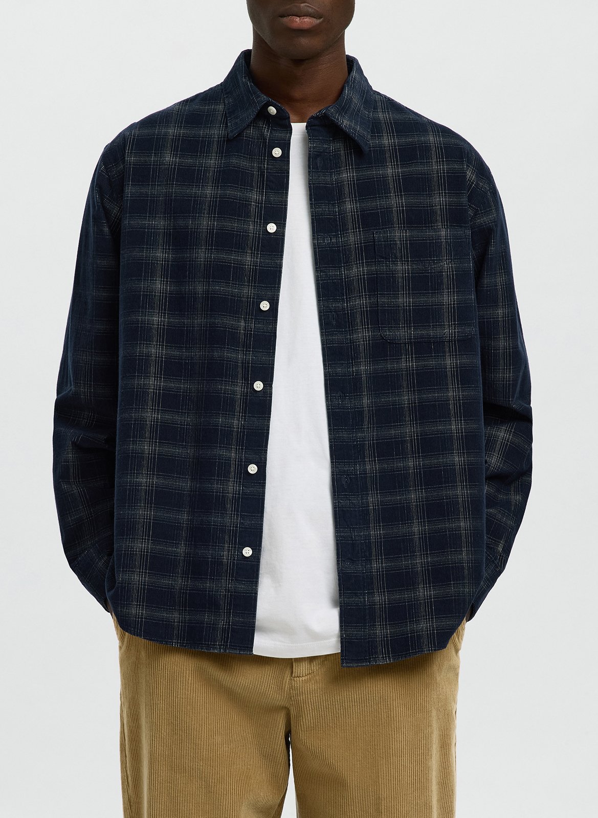 Chemise col classique en coton bio SELECTED Bleu