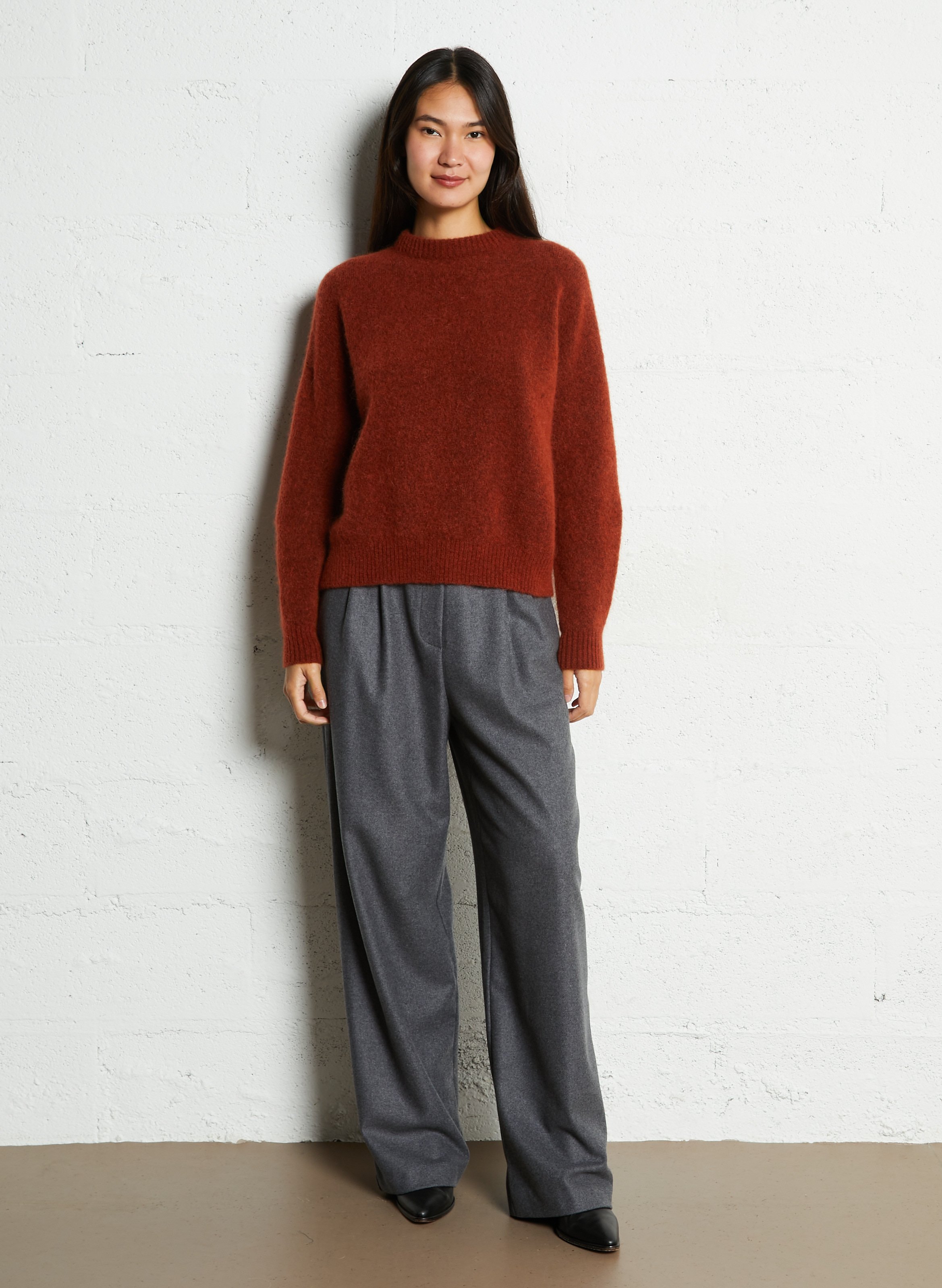 Caissa - Wollstrickpullover mit V-Ausschnitt und Details MAX MARA WEEK END Rot