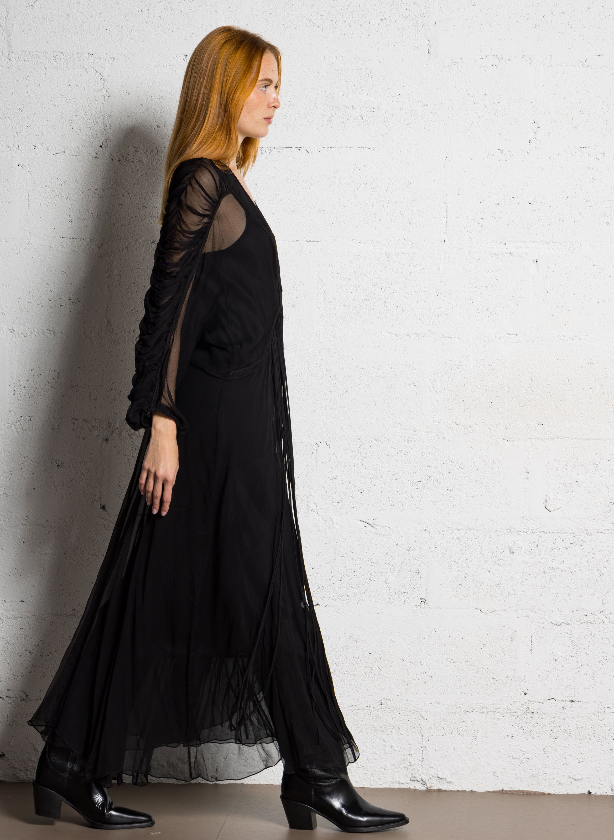 Robe longue col V MES DEMOISELLES Noir