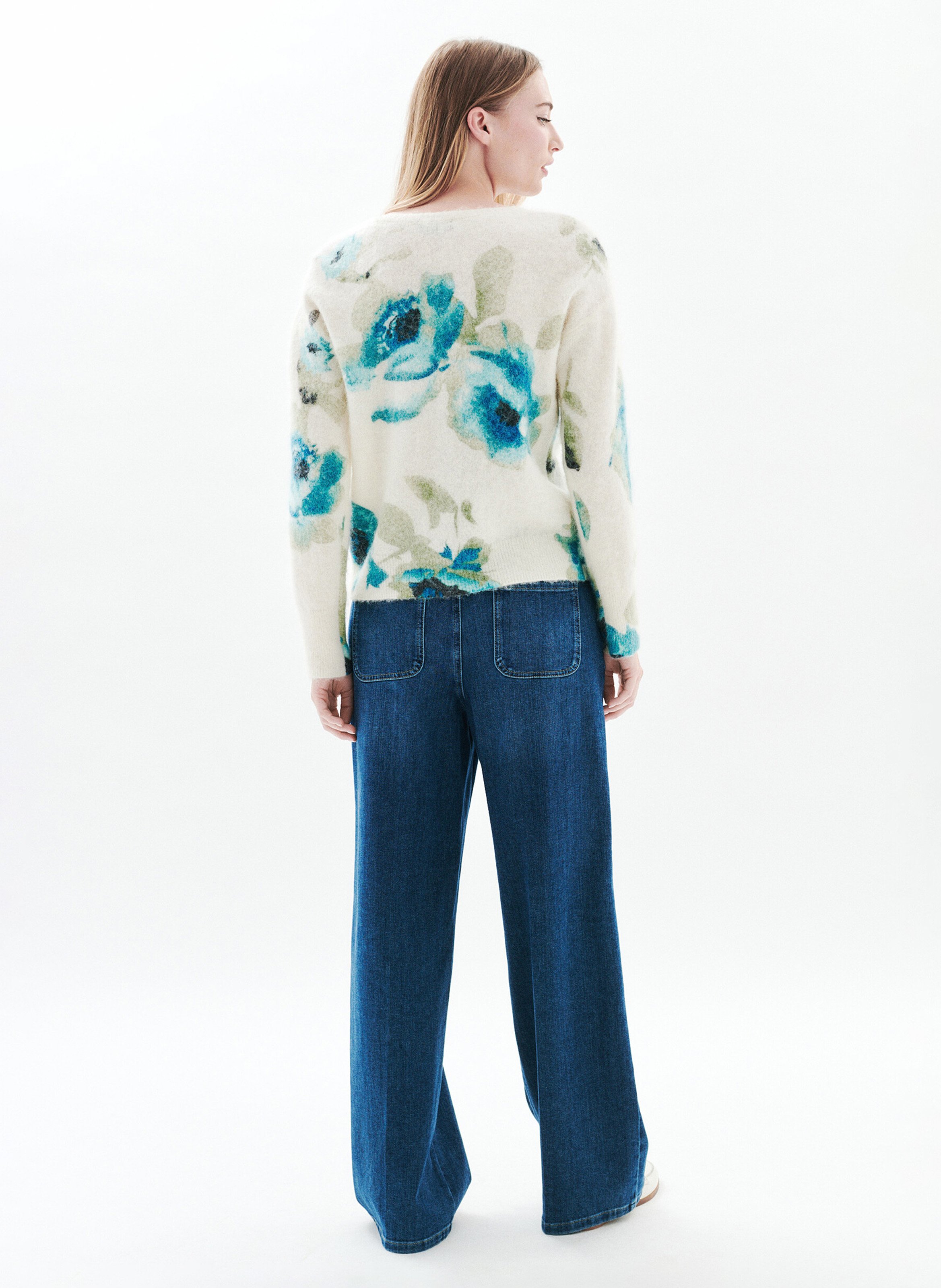 Floral straight wool blend vest CAROLL Beige