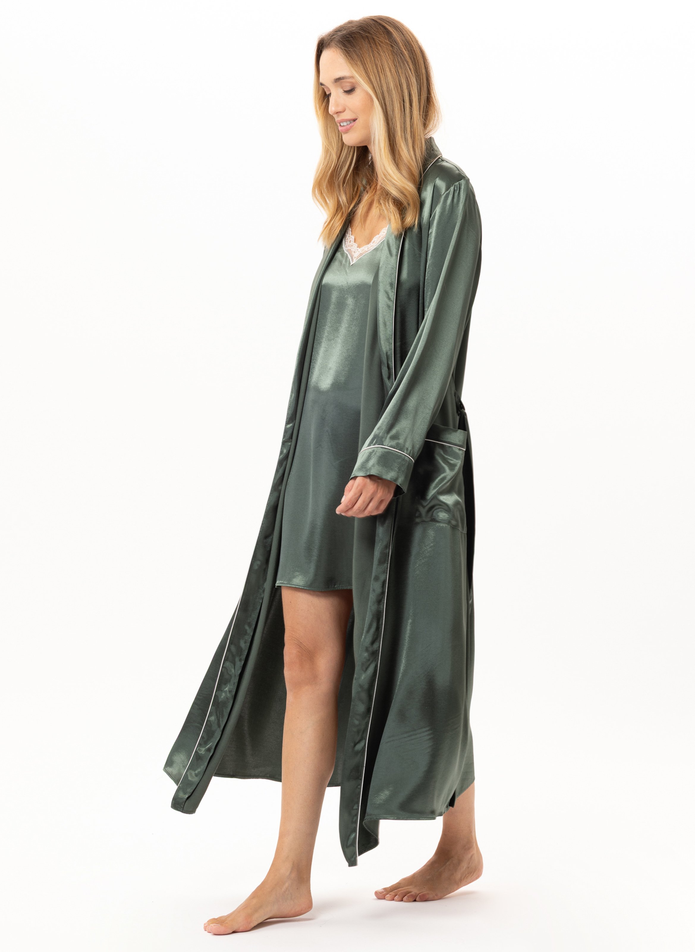 Viscose bathrobe LE CHAT Green