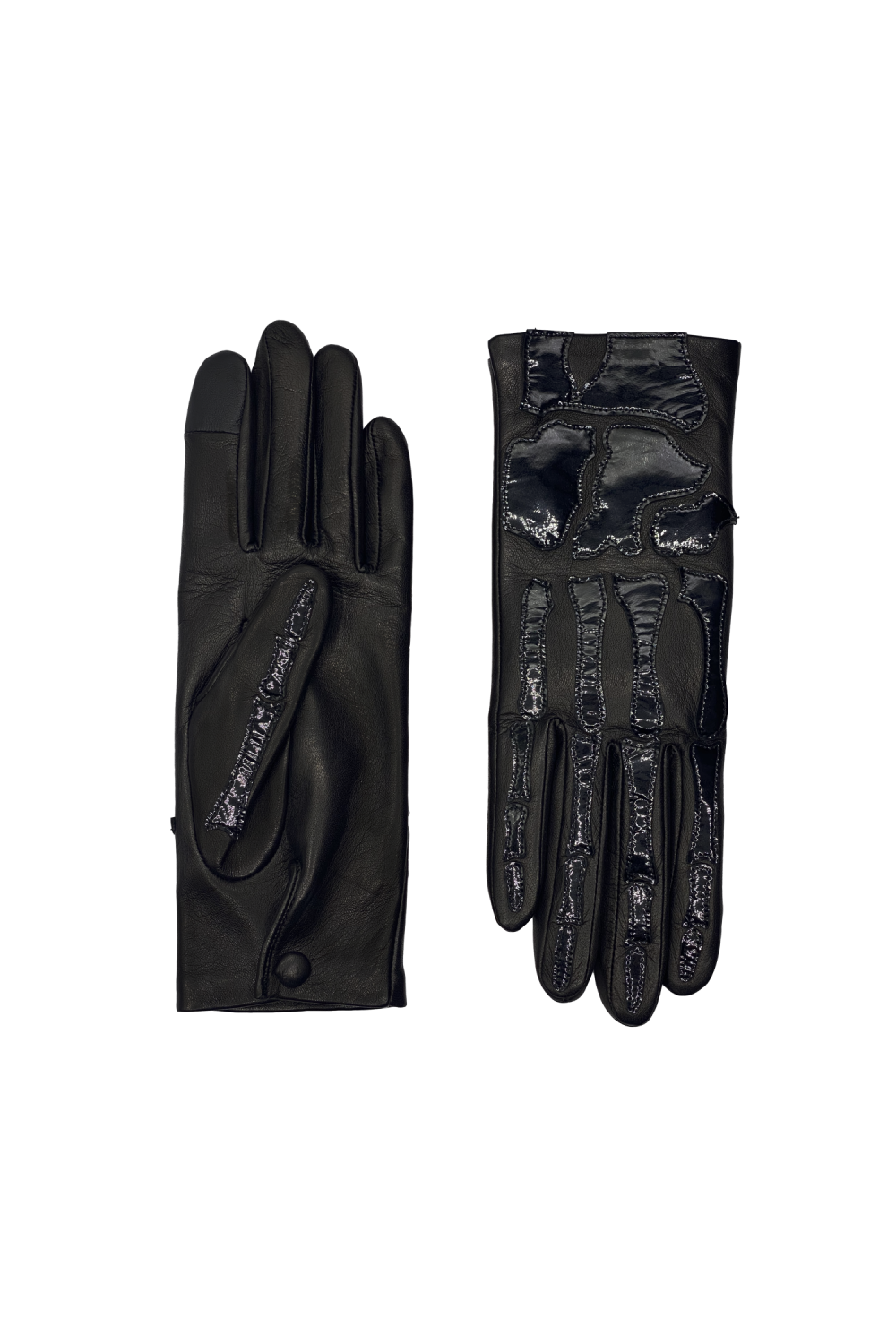 Alpaca-lined leather gloves AGNELLE Black