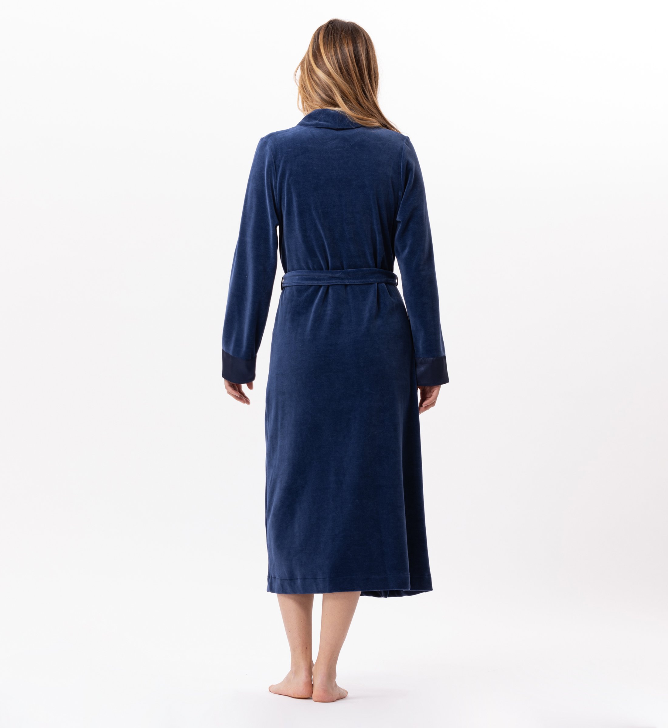 Crossed velvet dressing gown LE CHAT Blue
